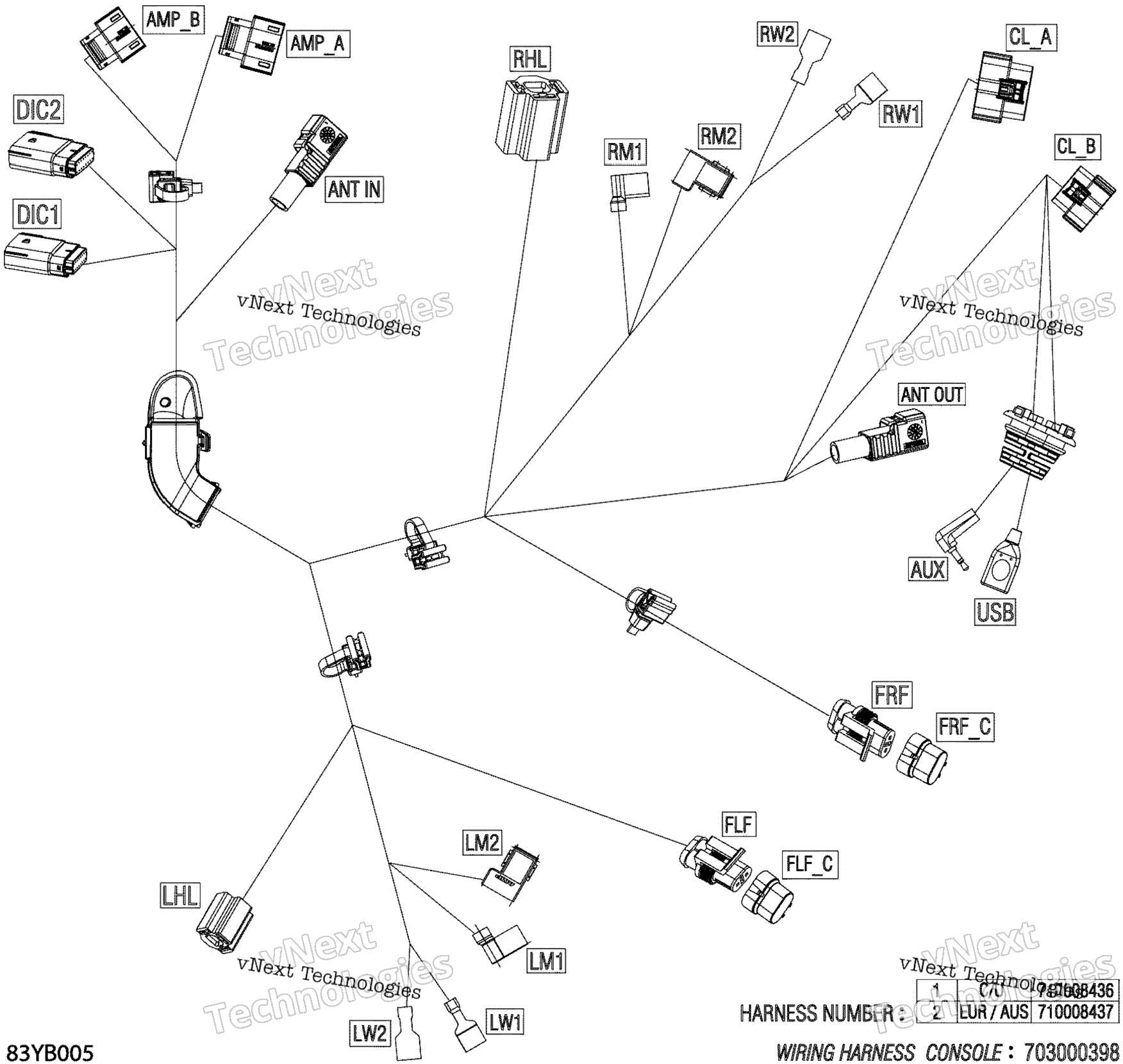 Электрооборудование - Console Wiring Harness - 710008437