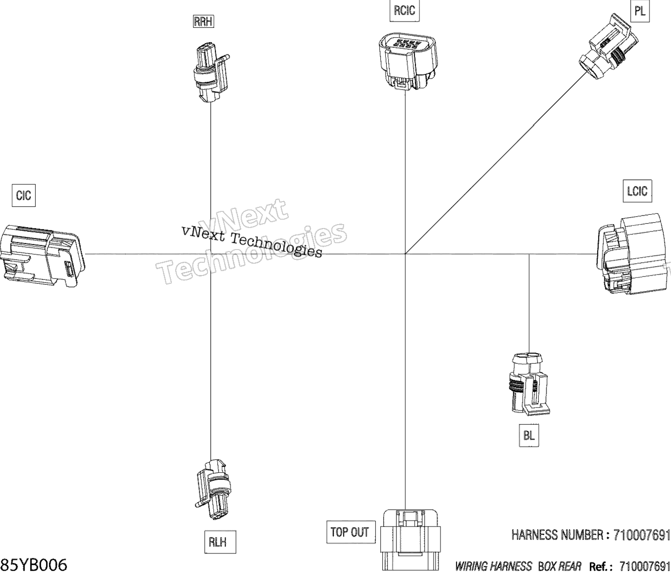 Электрооборудование - Rear Box Wiring Harness - 710007691