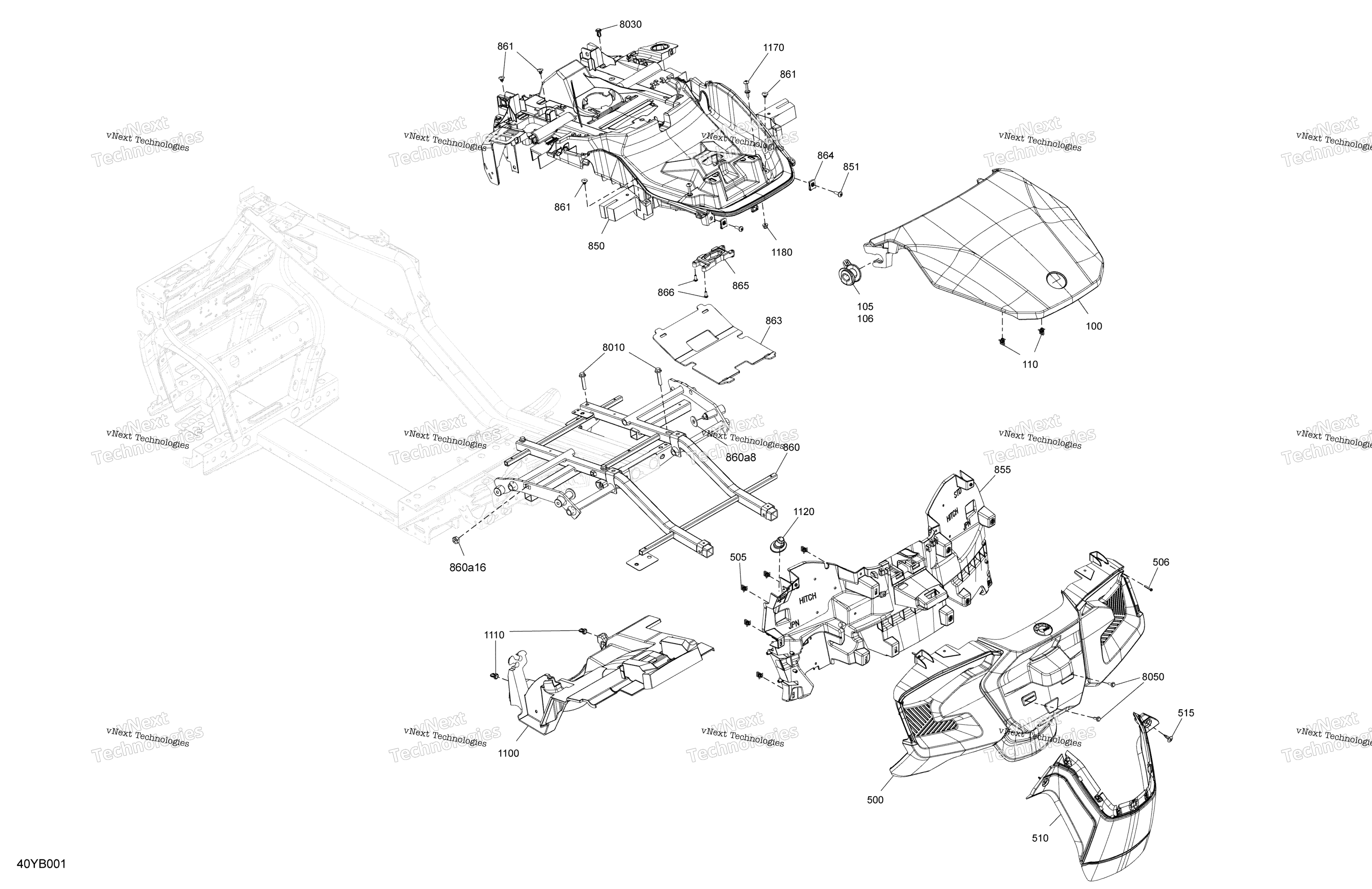 кузов багажник Structure и задний Fenders
