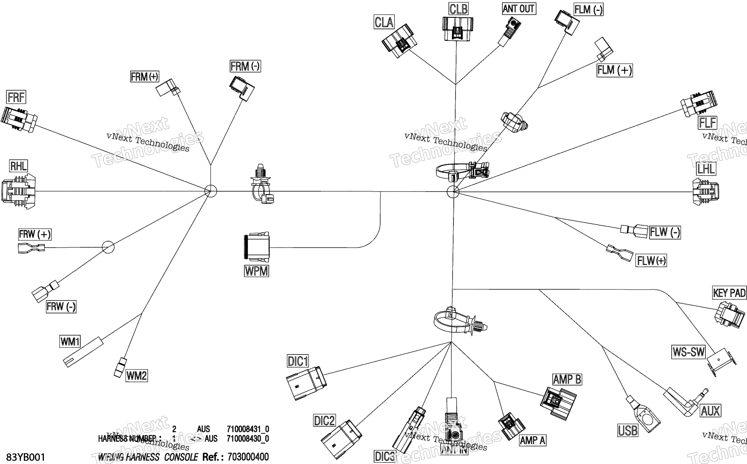 Электрооборудование - Console Wiring Harness - 710008430