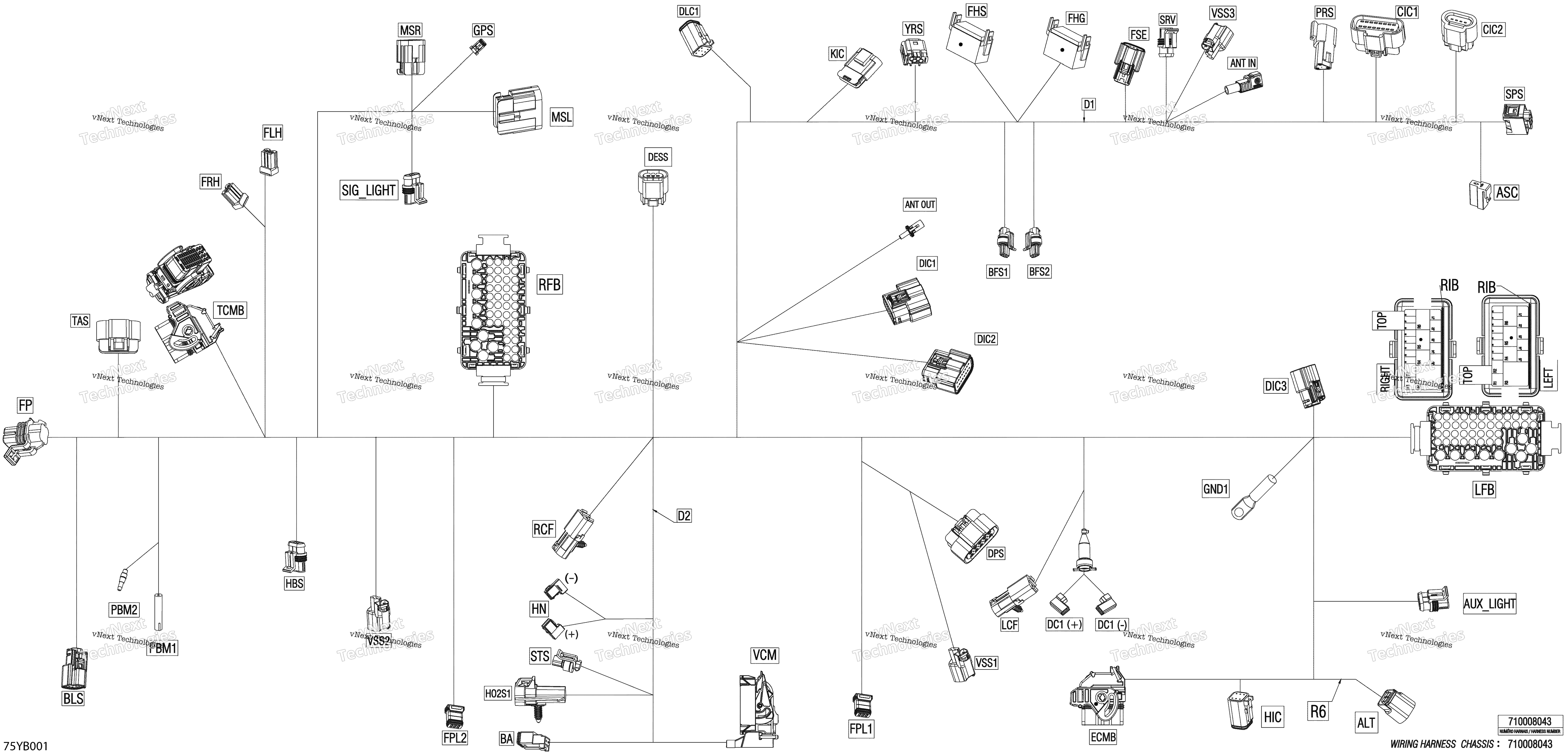 Электрооборудование - Main Harness - 710008043