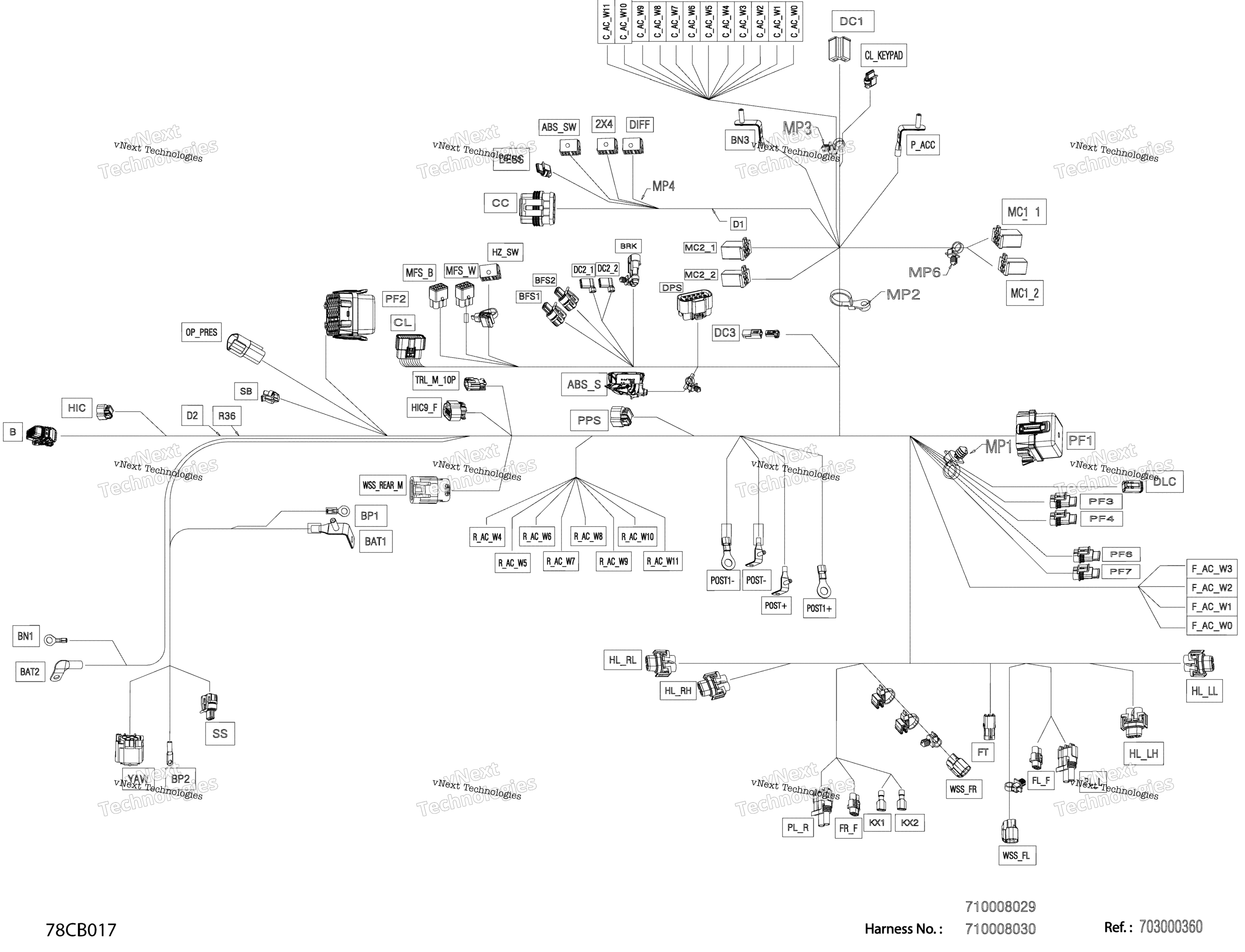 Электрооборудование - Main Harness - 710008029 - Model With Abs