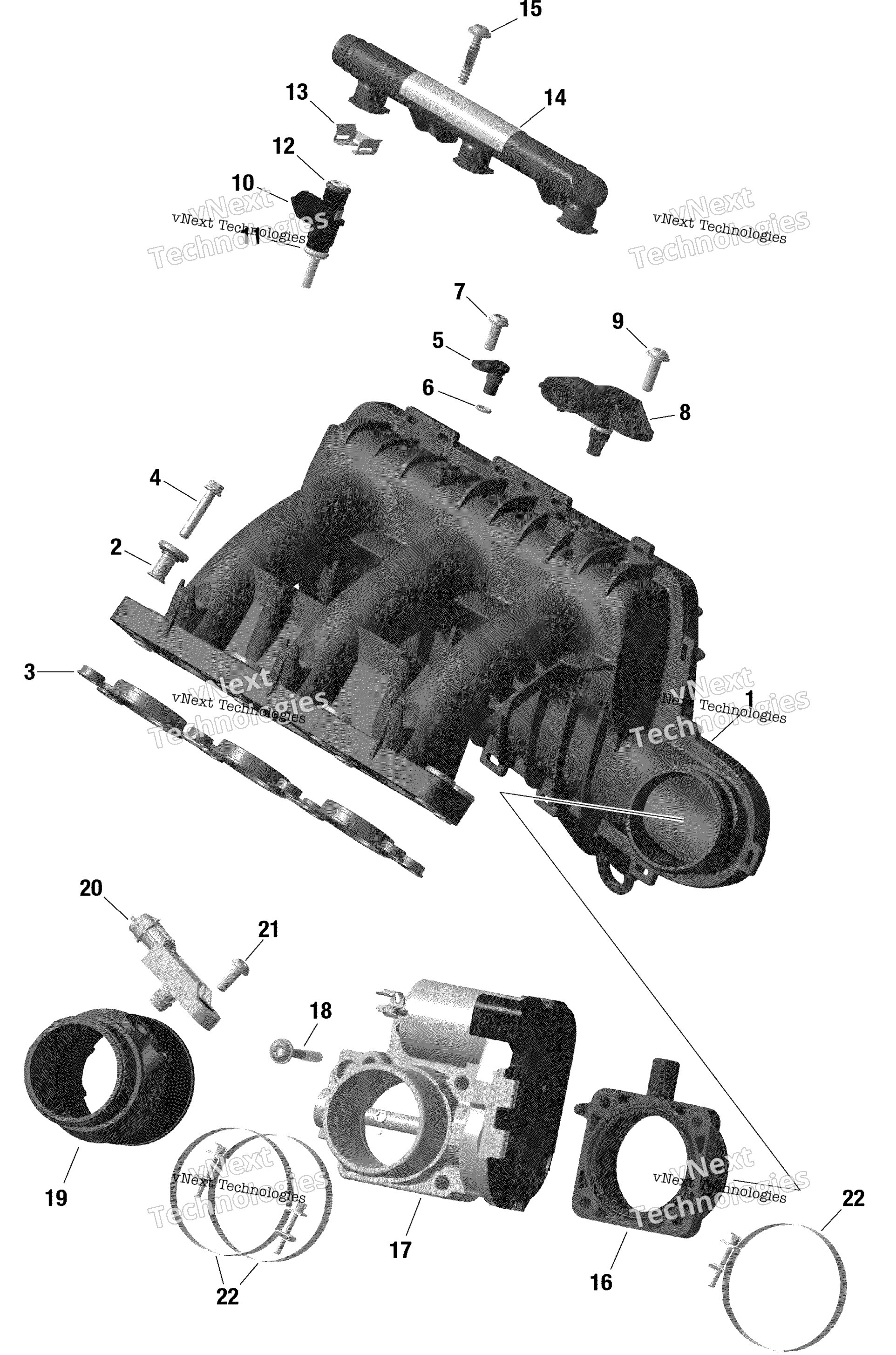 Rotax Воздушный впуск коллектор и Throttle кузов Turbo Rr