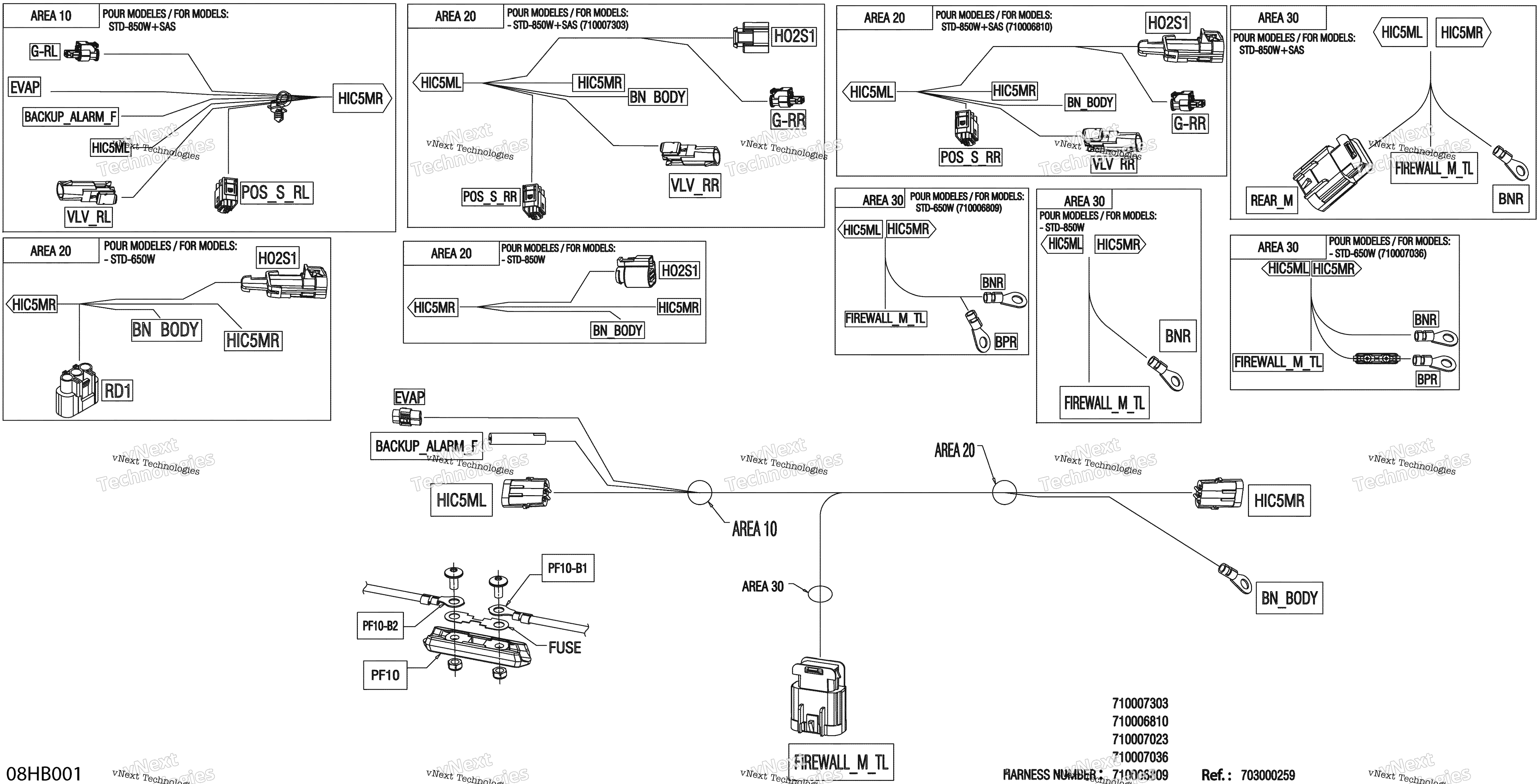 Электрооборудование - Junction Wiring Harness - 710007303
