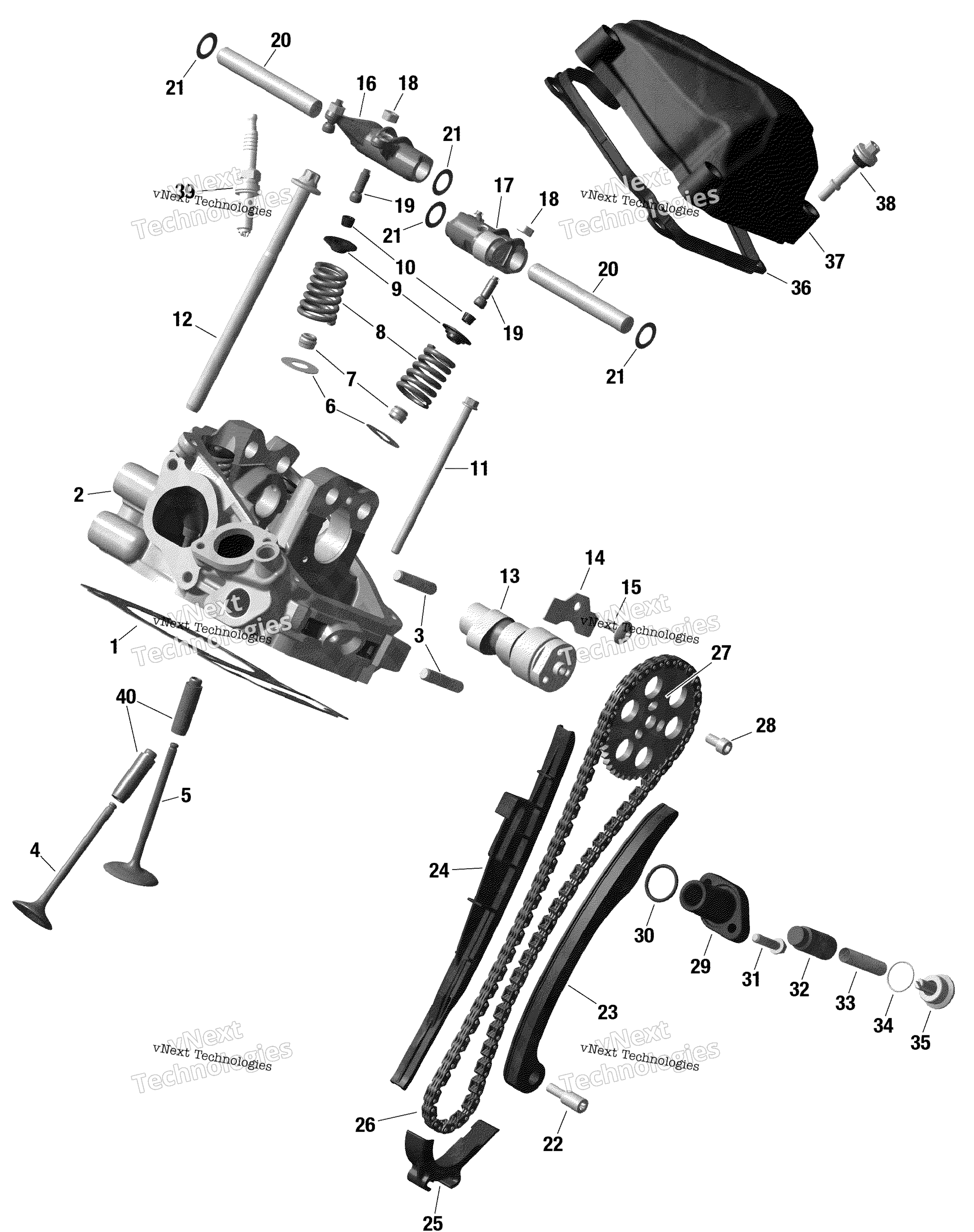 Rotax цилиндр Head, задний