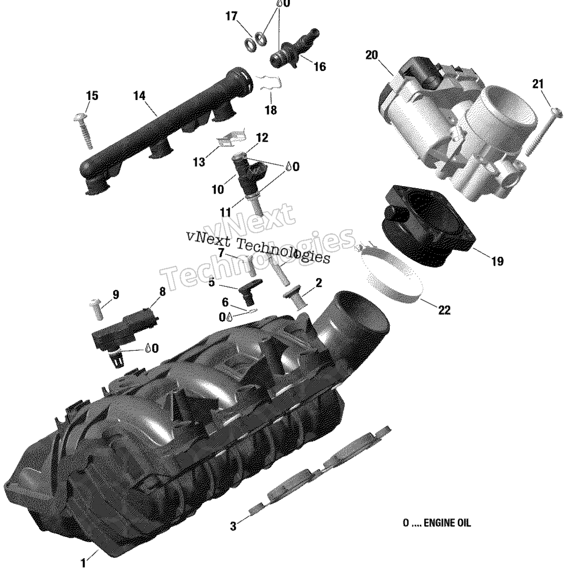Rotax — Впускной коллектор / Дроссельный узел - 600 Ace