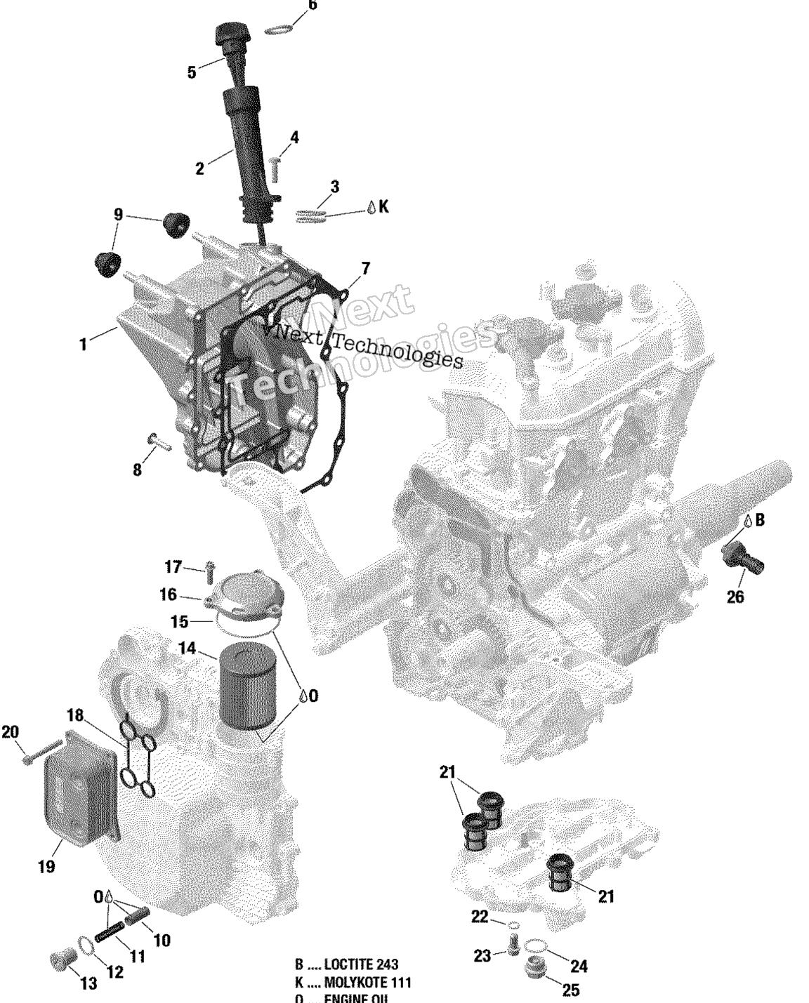 Rotax — Система смазки - 600 Ace