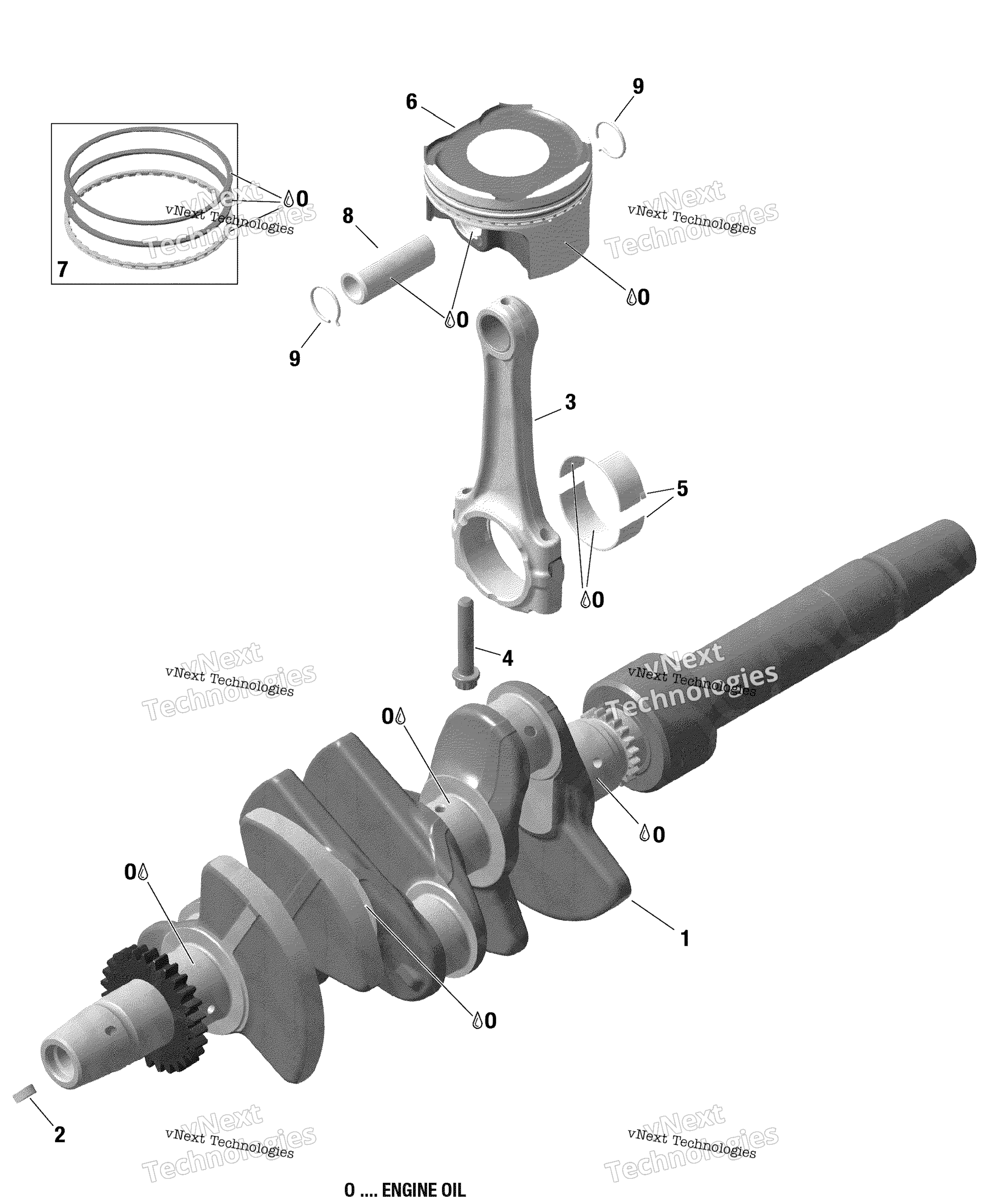 Rotax коленвал и Pistons 900 Ace