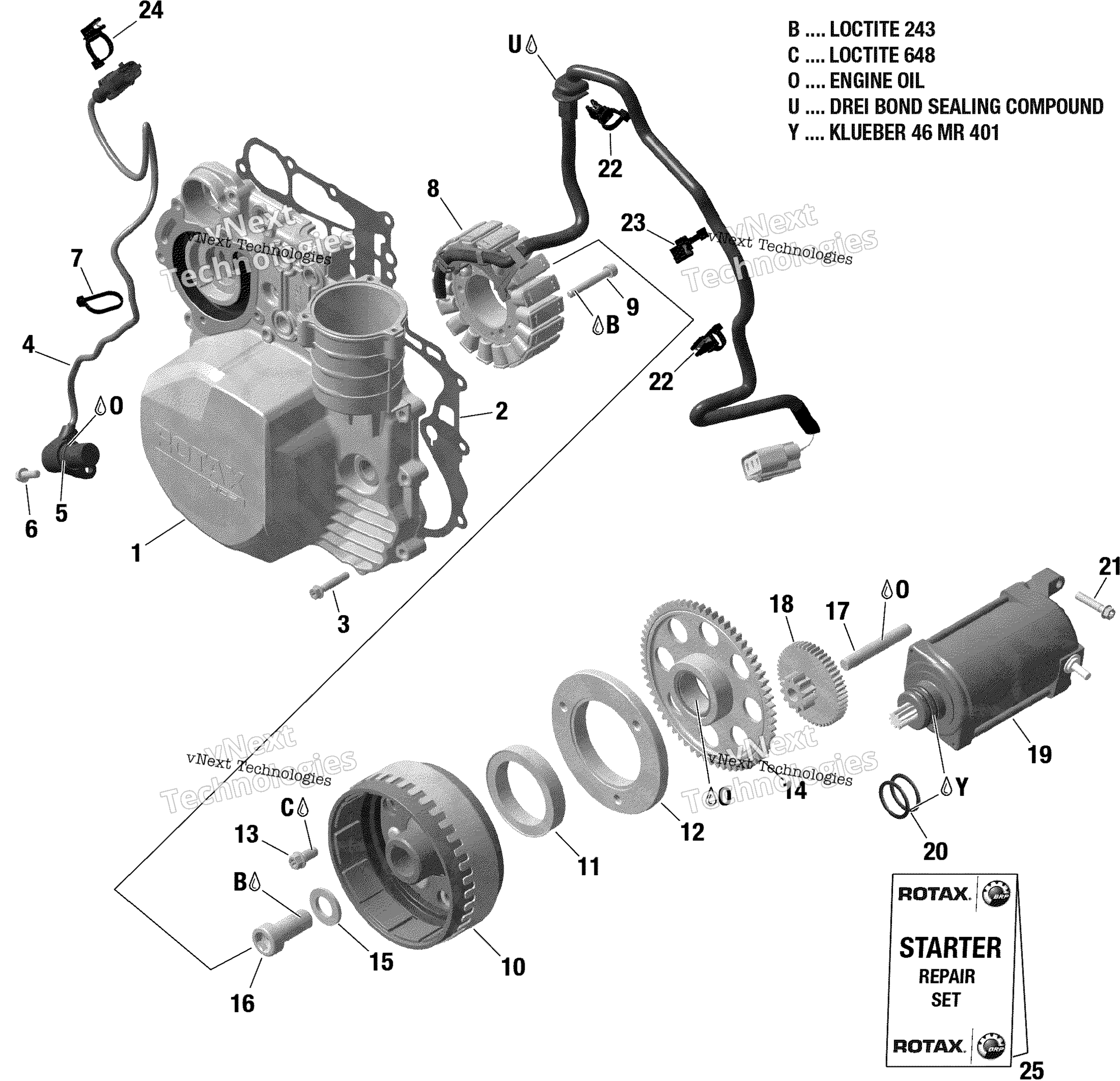 Rotax Magneto / Electric Starter 900