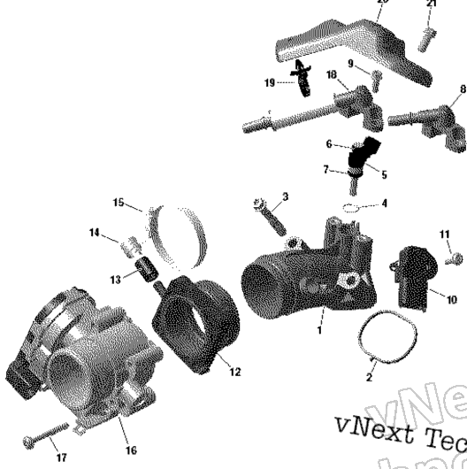 Rotax Воздушный впуск коллектор и Throttle кузов 700 Efi