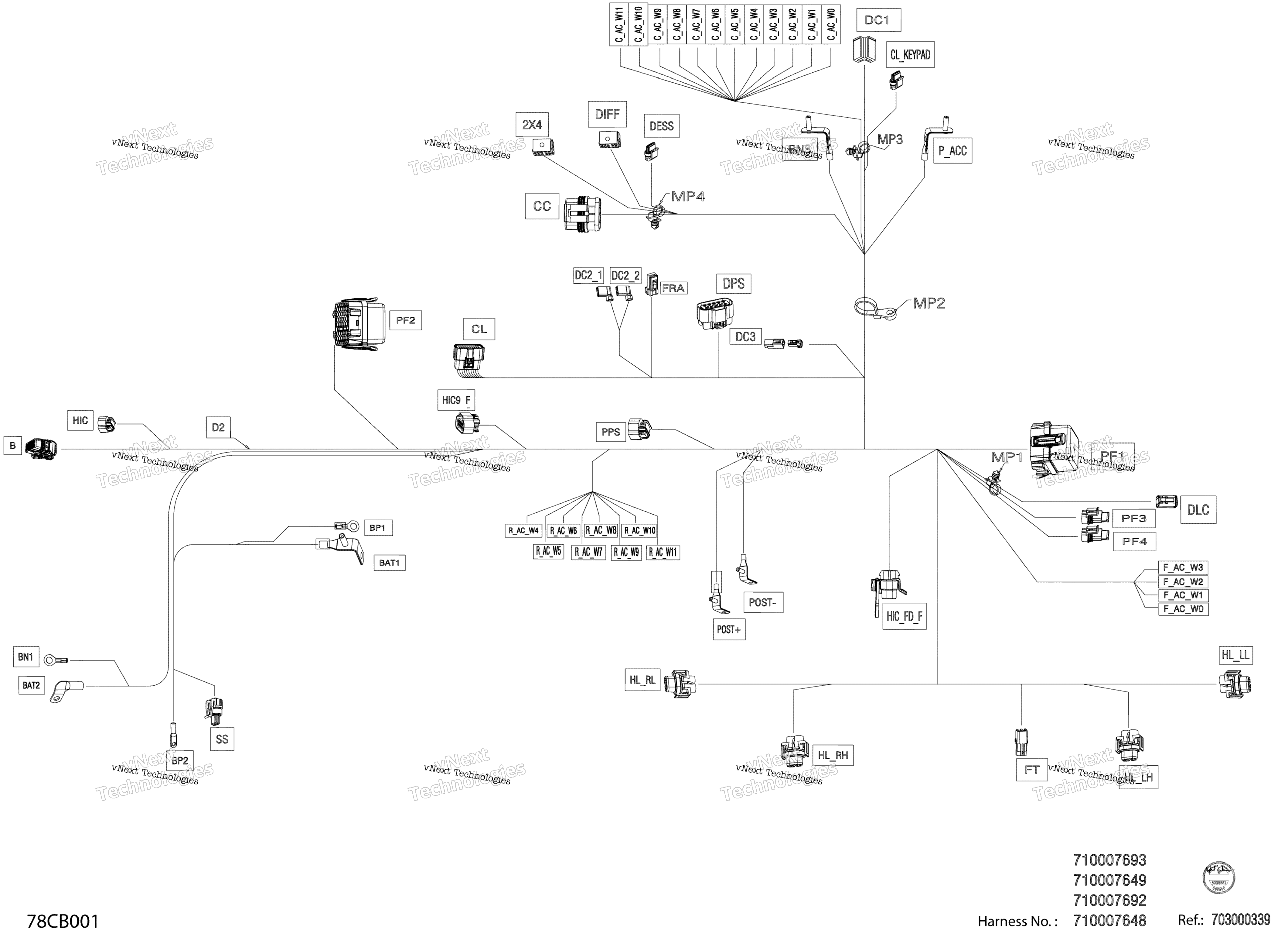 Электрооборудование - Main Harness - 710007692