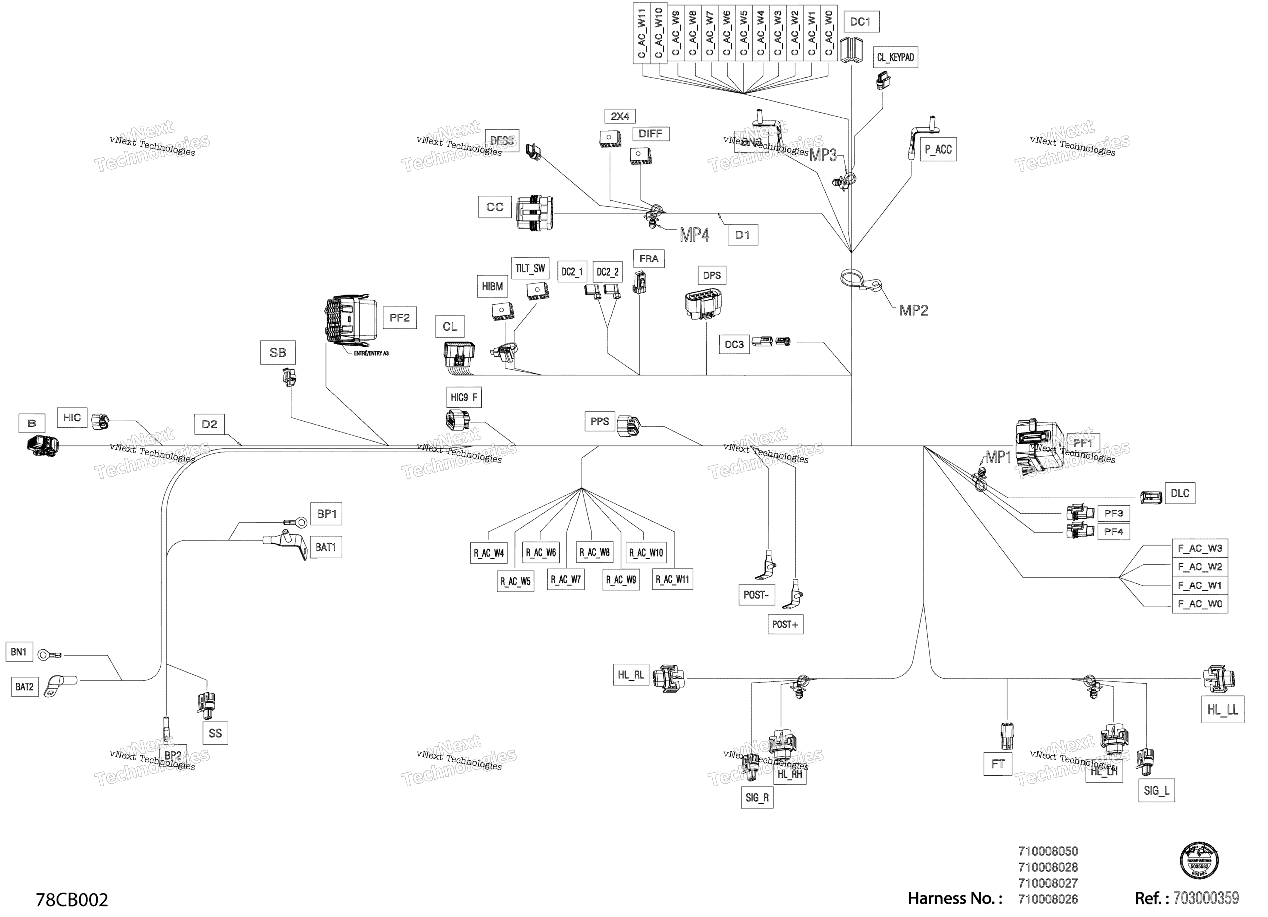 Электрооборудование - Main Harness - 710008028