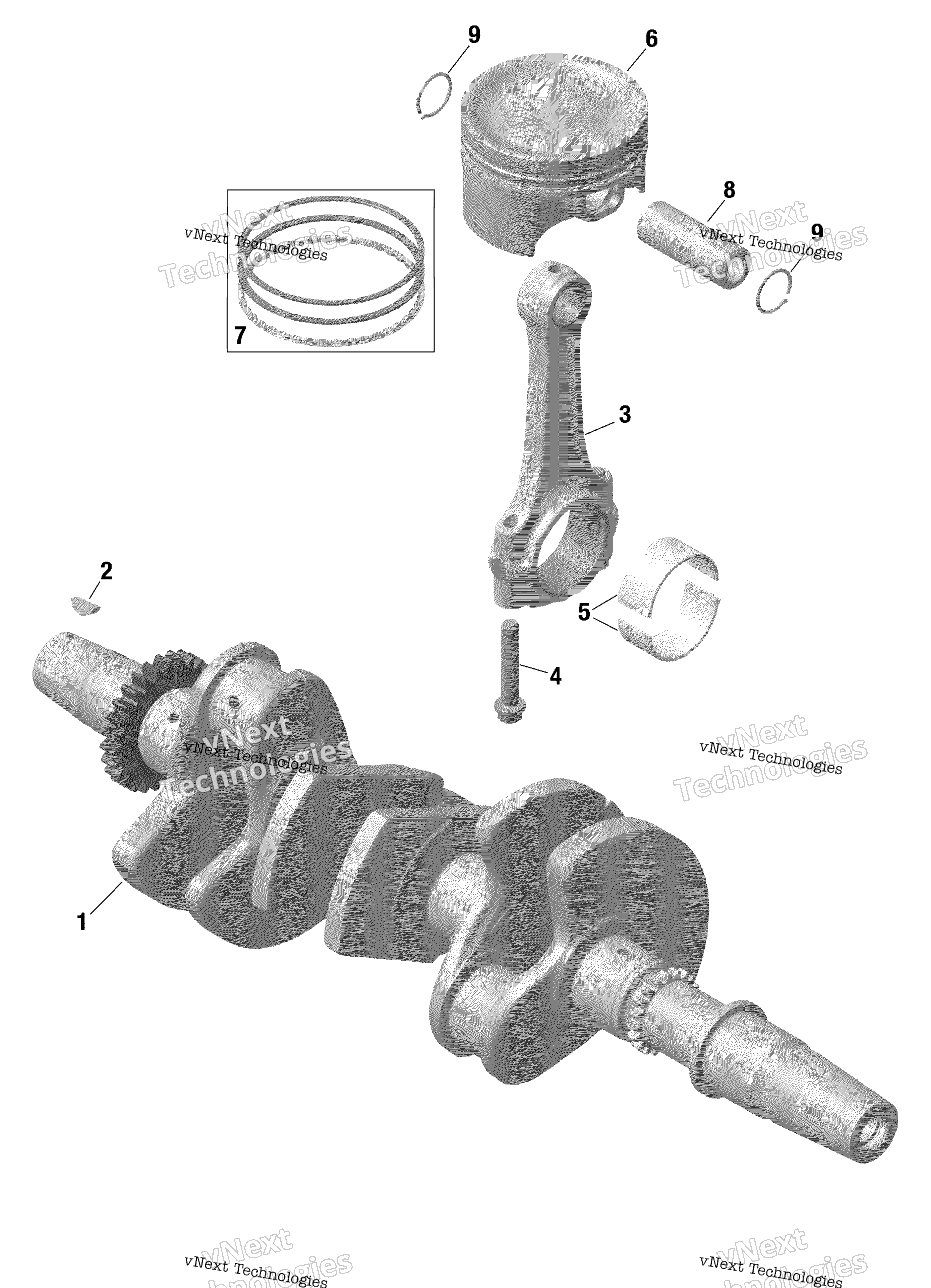 Rotax коленвал и Pistons Turbo