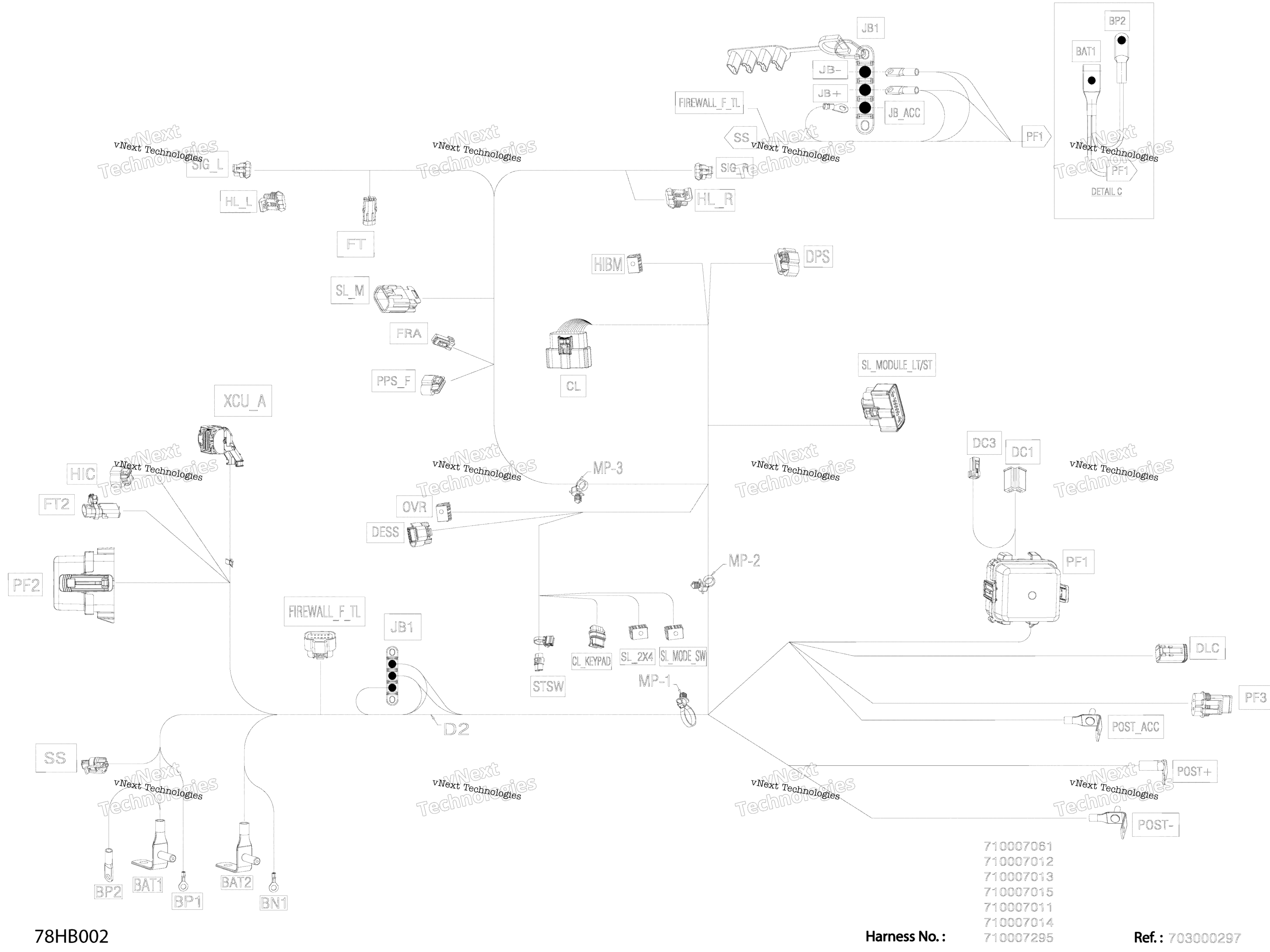 Электрооборудование - Main Harness - 710007014