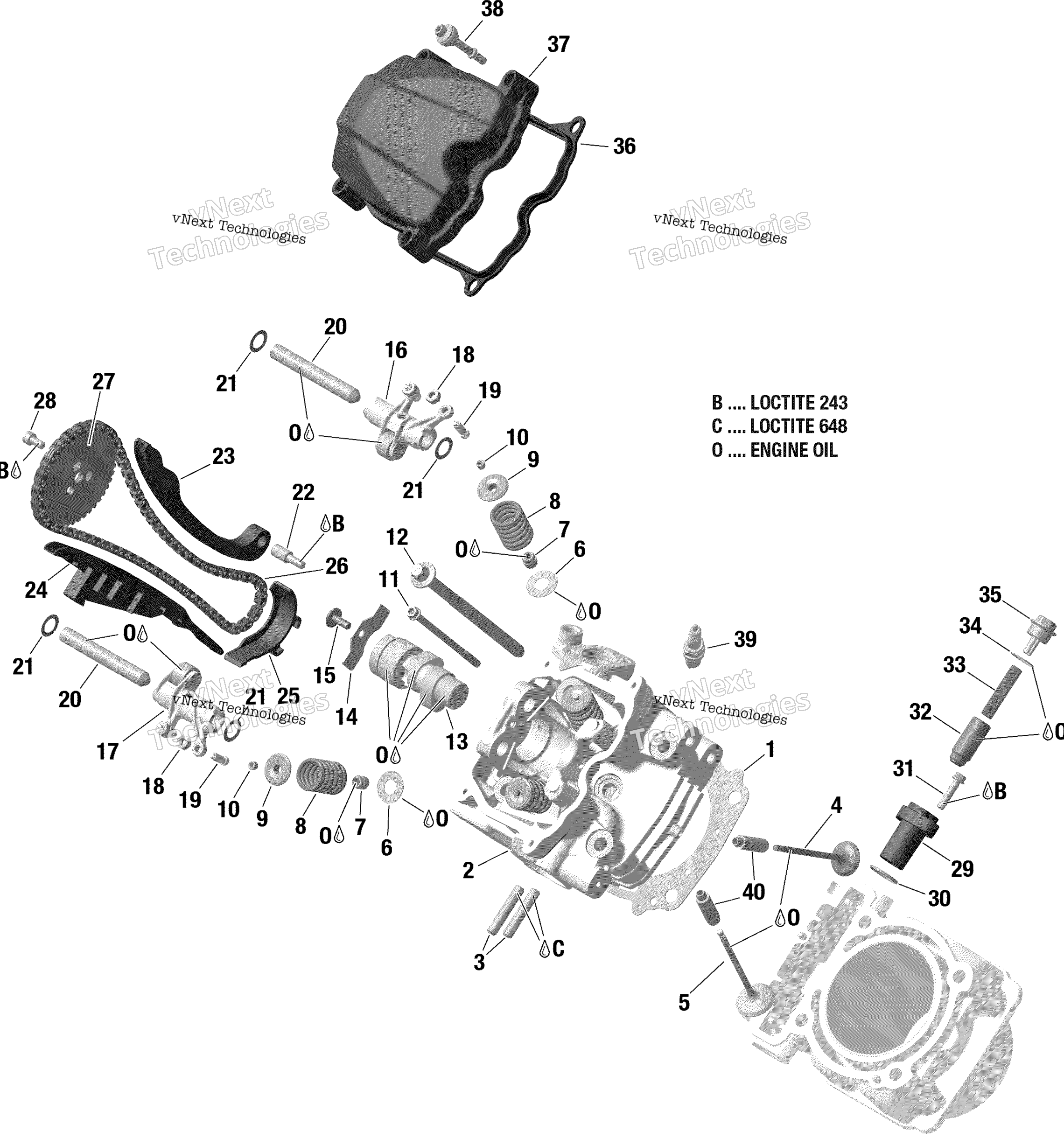 Rotax цилиндр Head, передний