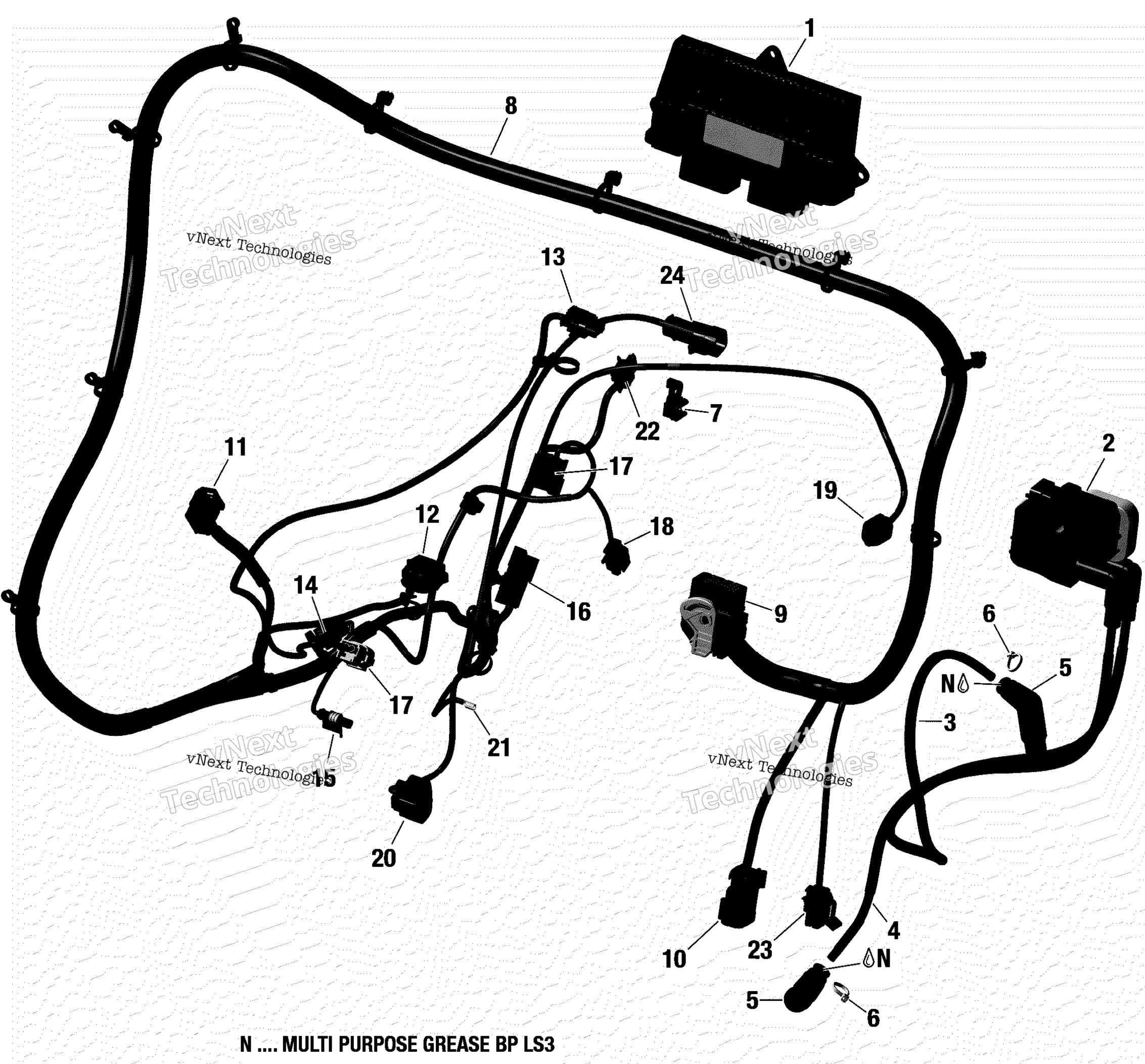 Rotax двигатель жгут и Electronic модуль