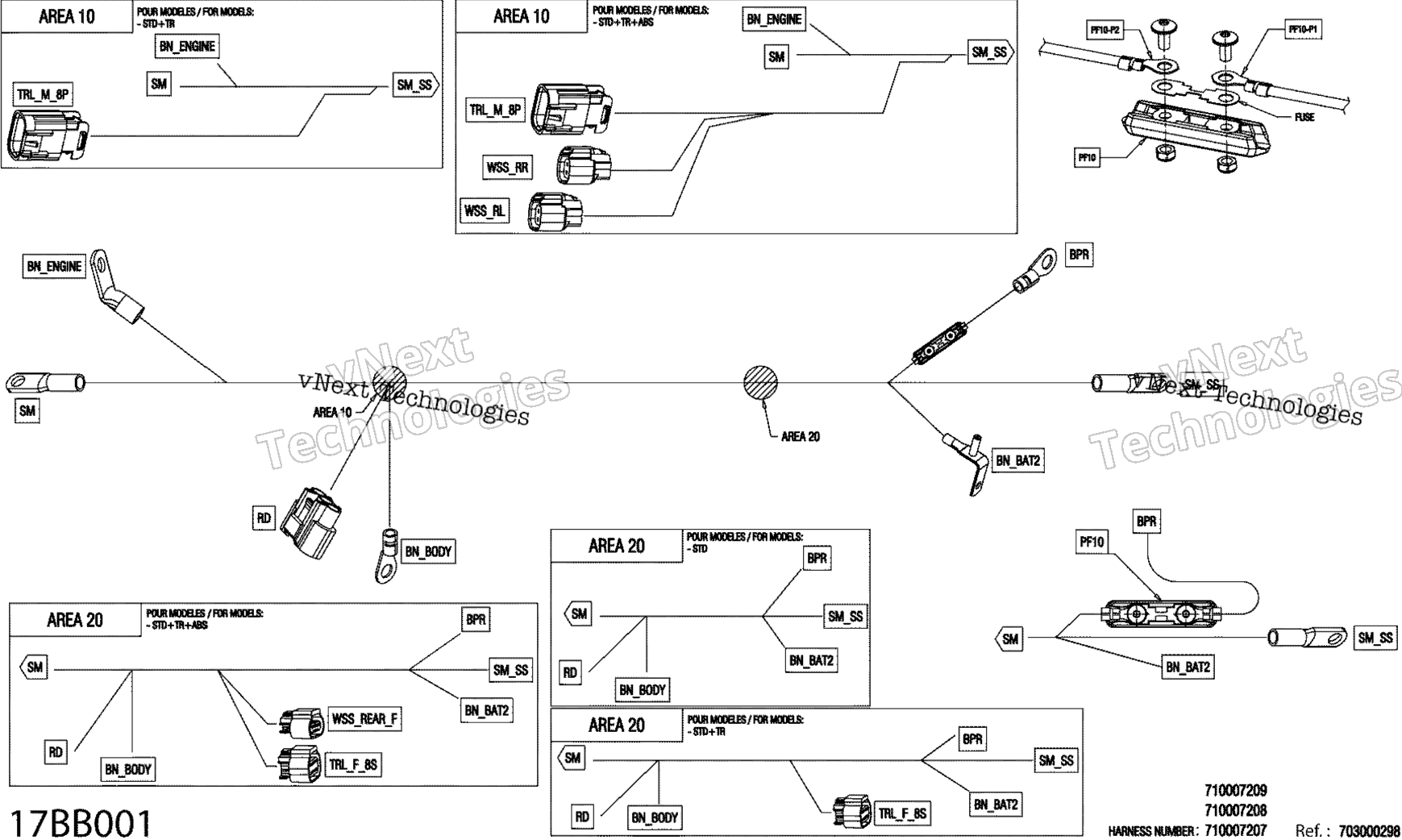 Электрооборудование - Starter Wiring Harness - 710007207