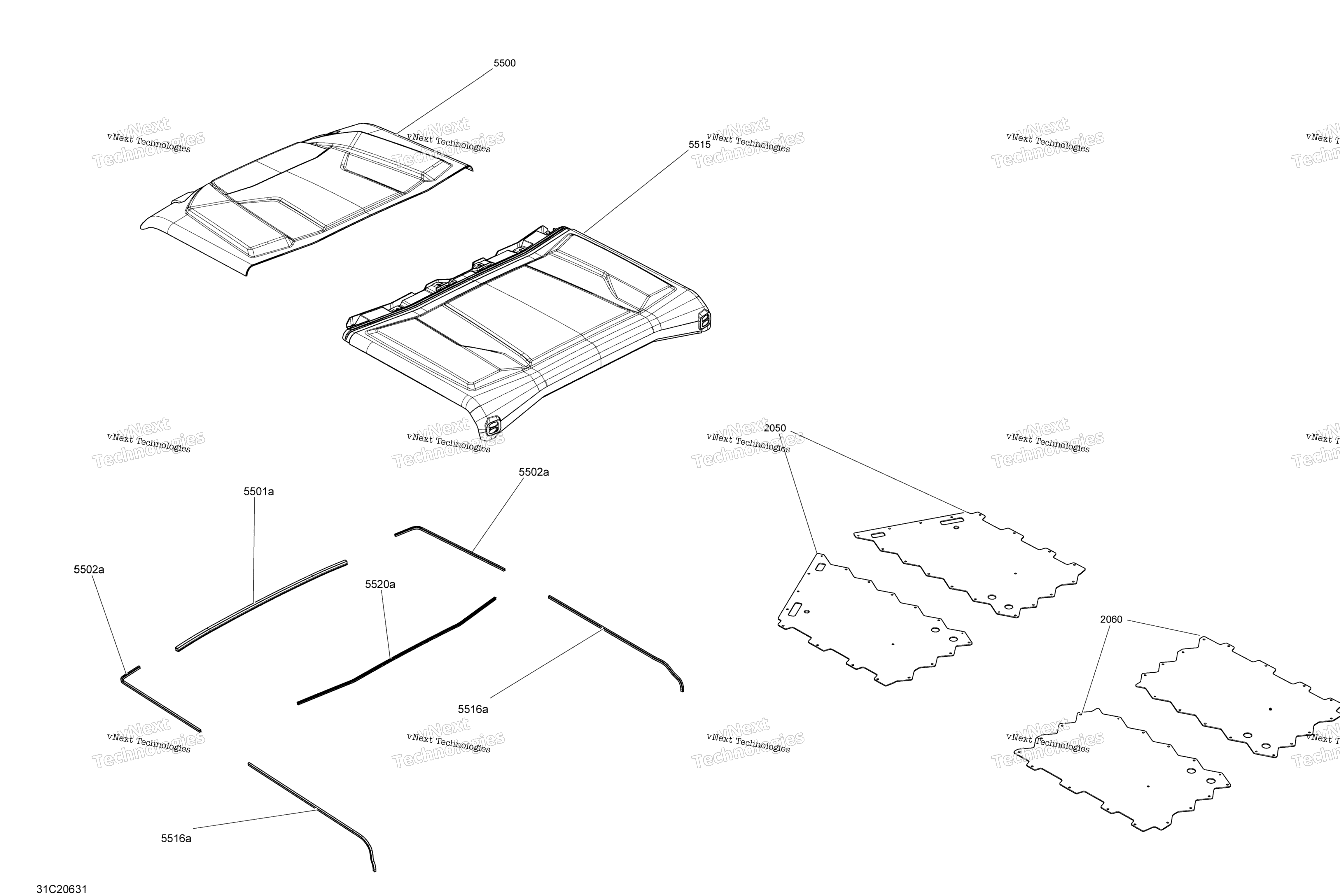 кузов Skid Plate Roof Section