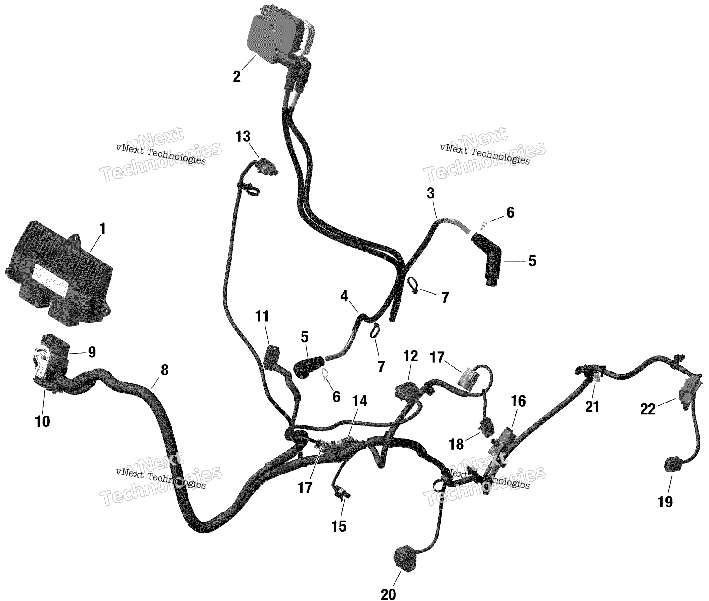 Электрооборудование - Engine Harness And Electronic Module - 1010 Tss