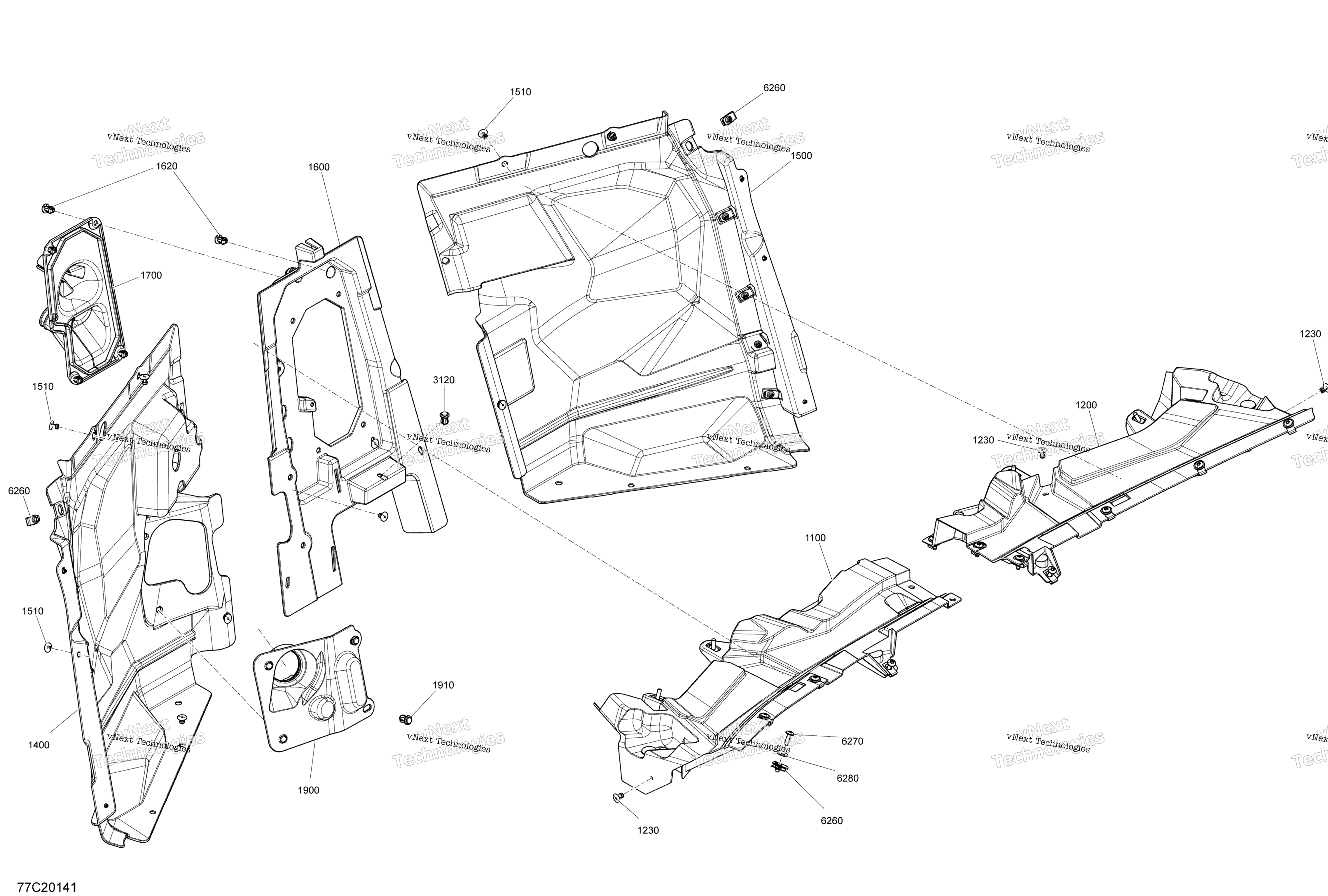 Cab Interior Fire Wall Section
