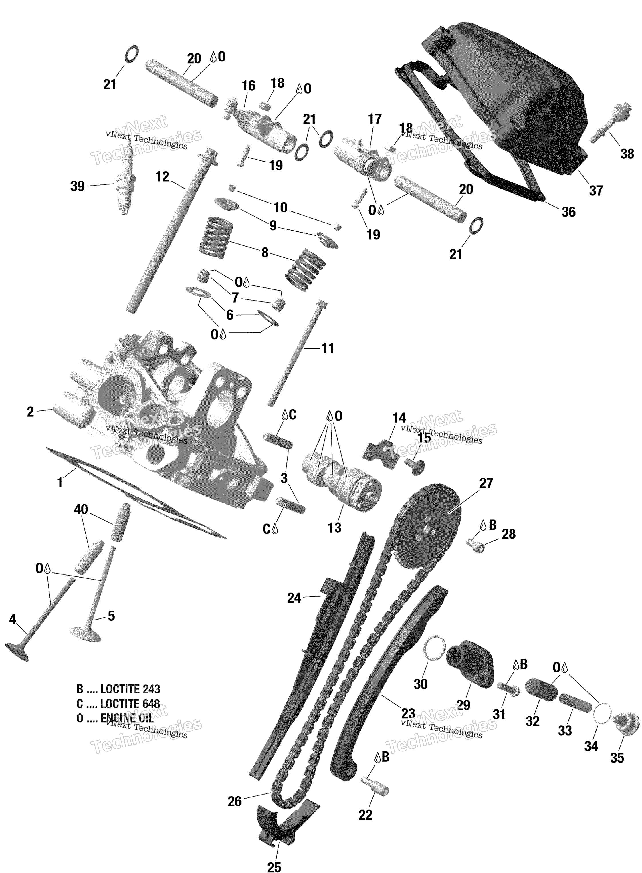 Цилиндр Head, Rear