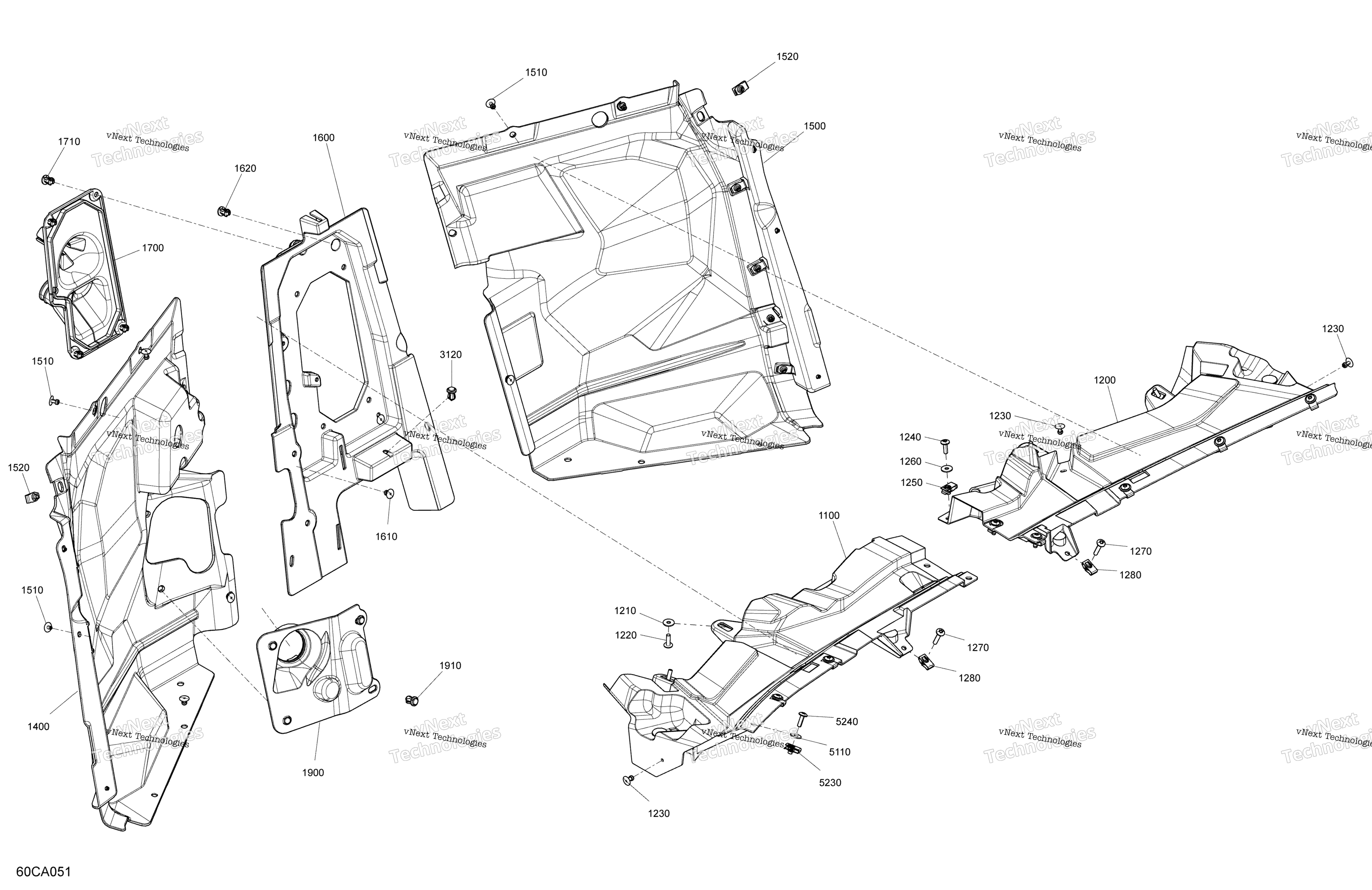кузов Cab Interior Firewall