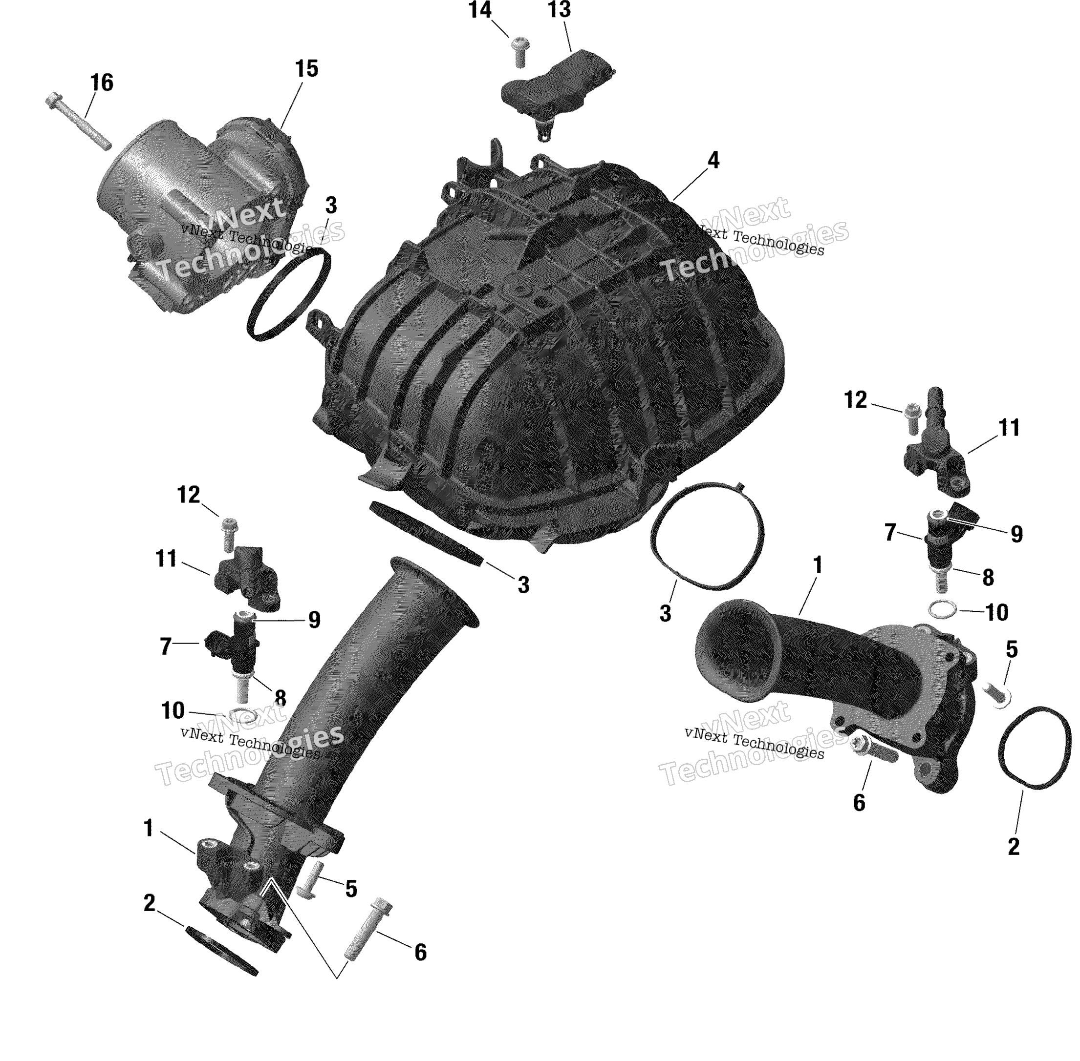 Rotax Воздушный впуск коллектор и Throttle кузов