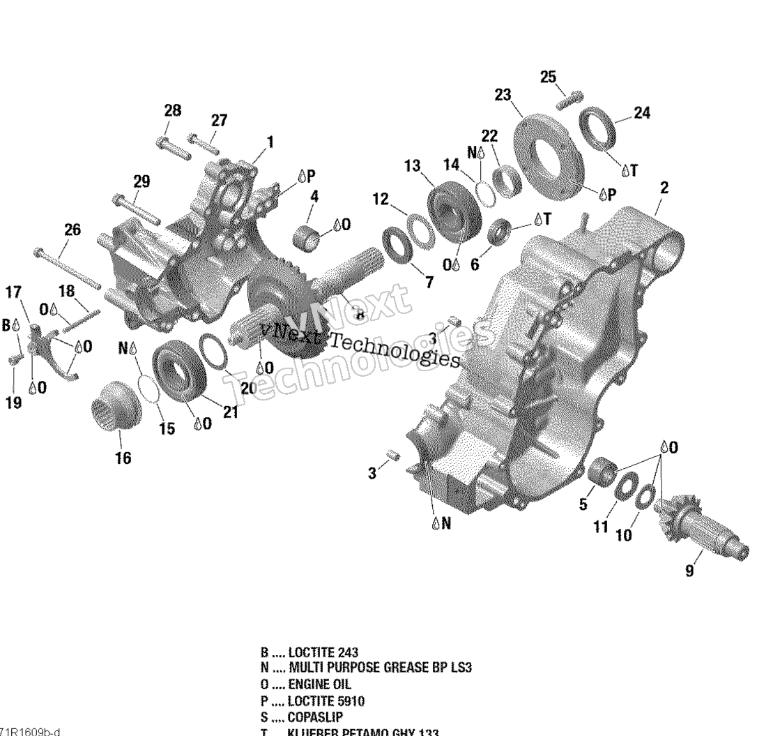 Передача Box Output Shaft - 650 Efi-Xmr 850 Efi
