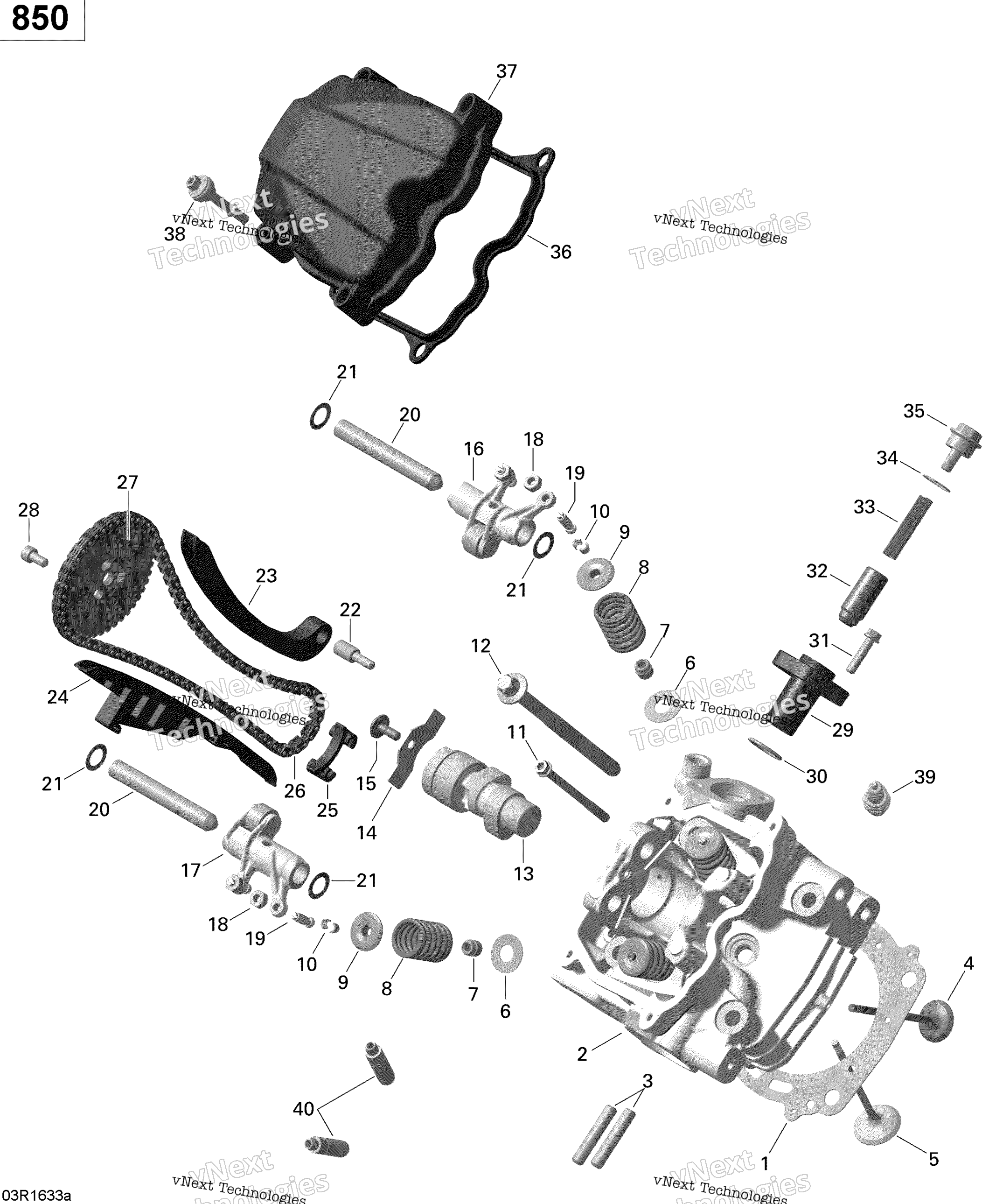 Цилиндр Head, Front - 850 Efi