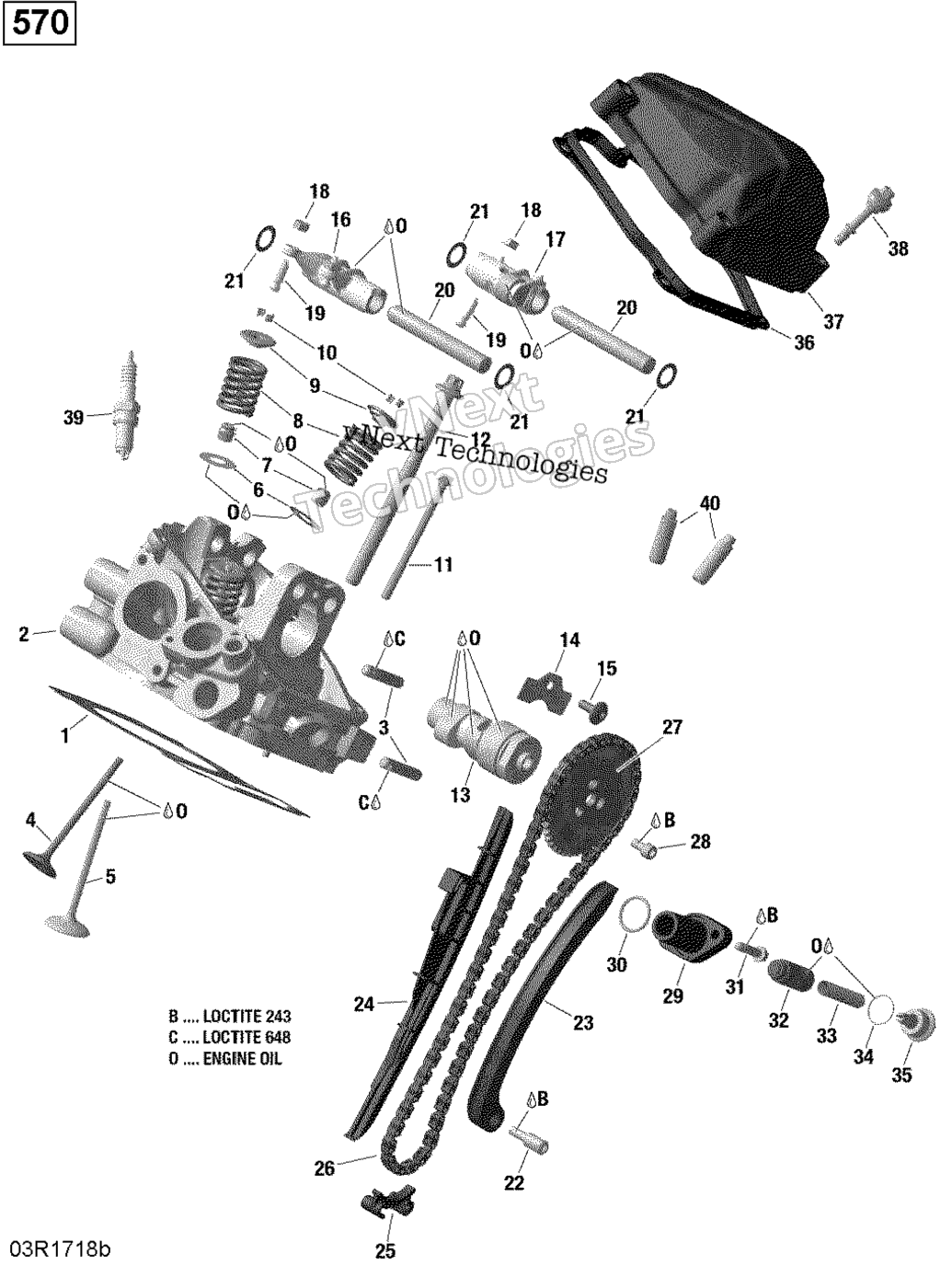 Цилиндр Head, Rear - 570 Efi