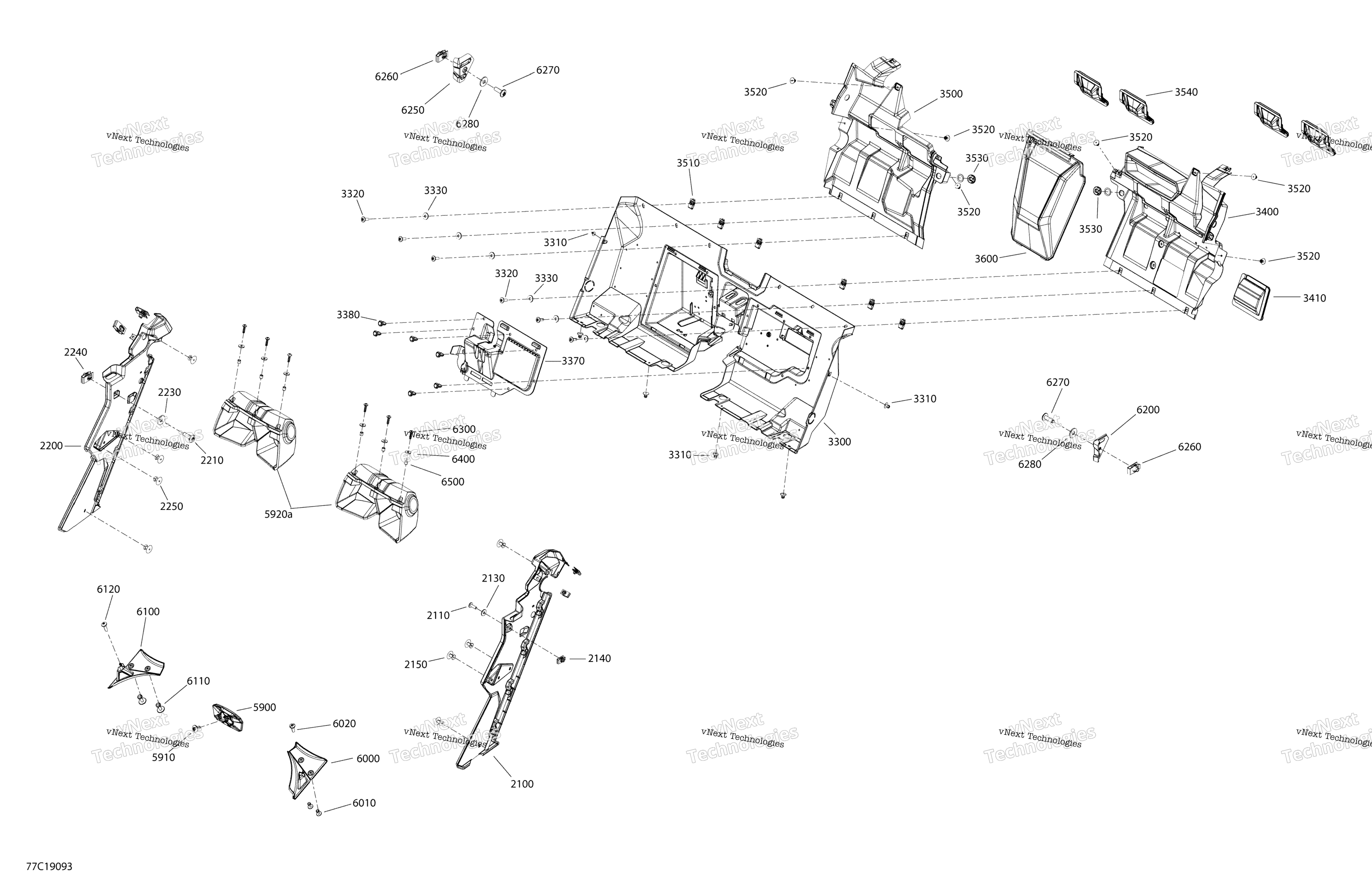 Cab Interior Maverick Max Северная Америка задний Upper Part