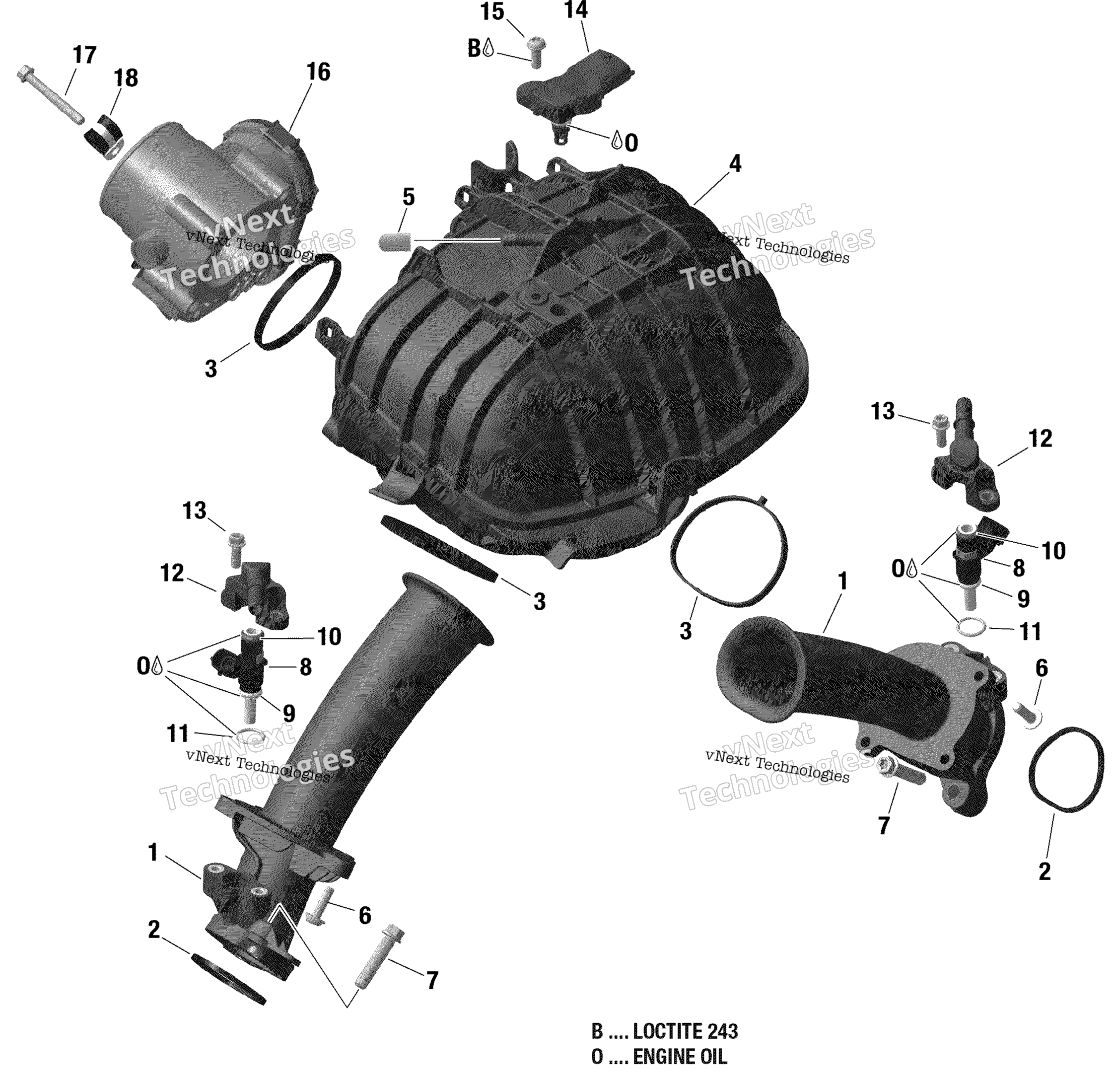 Воздушный впуск коллектор и Throttle кузов 1010R
