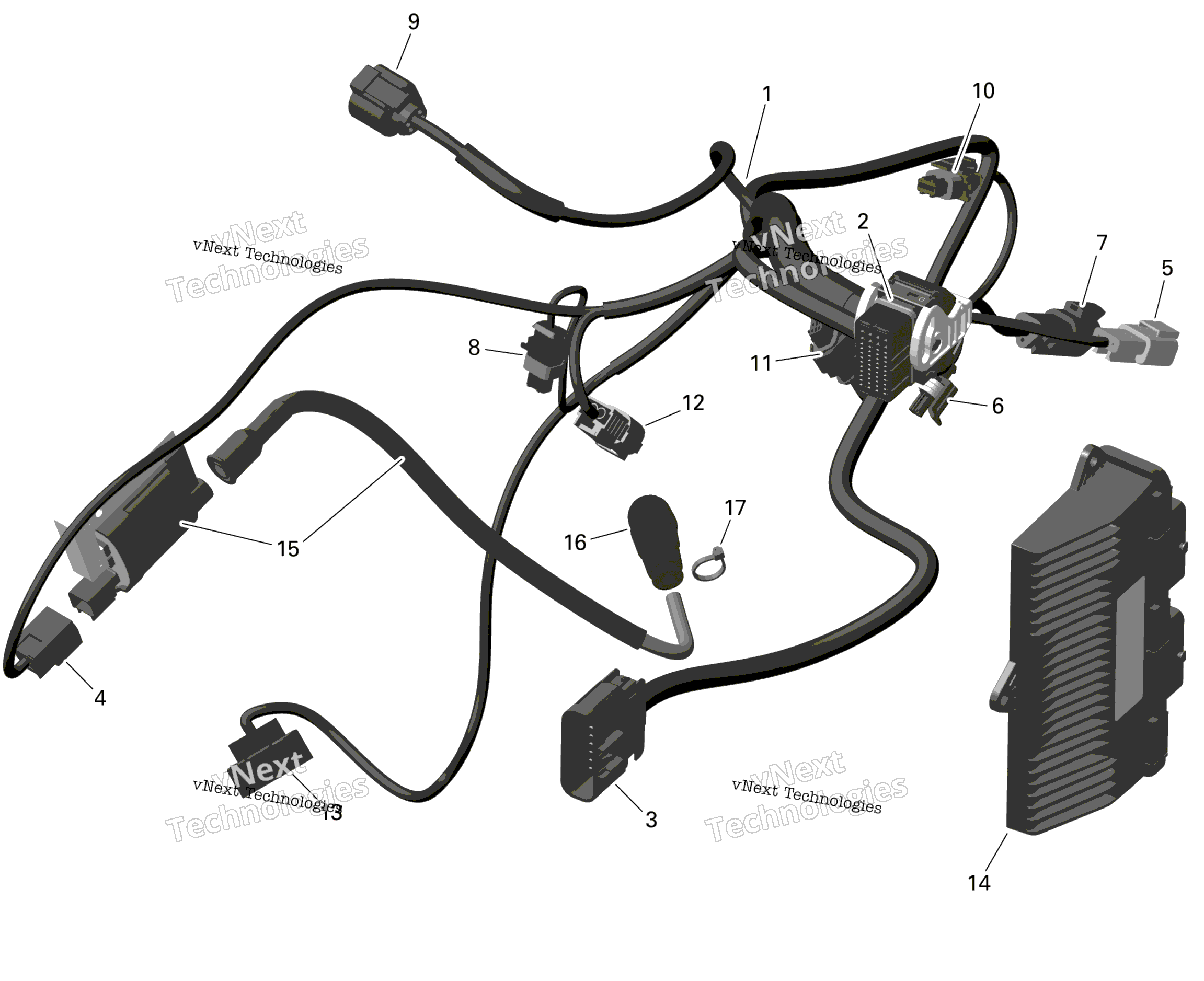 Rotax двигатель жгут и Electronic модуль