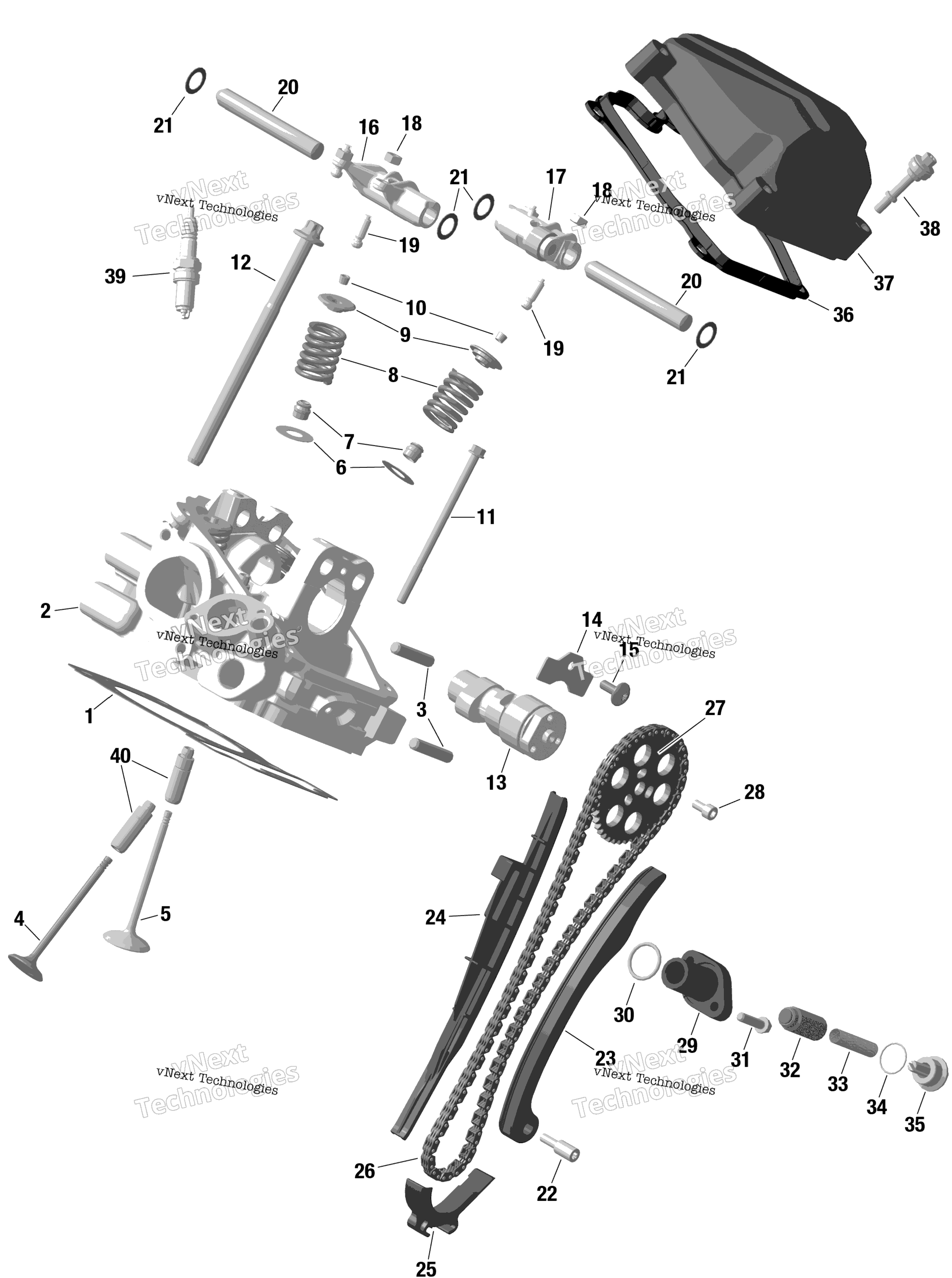 Rotax задний цилиндр головка