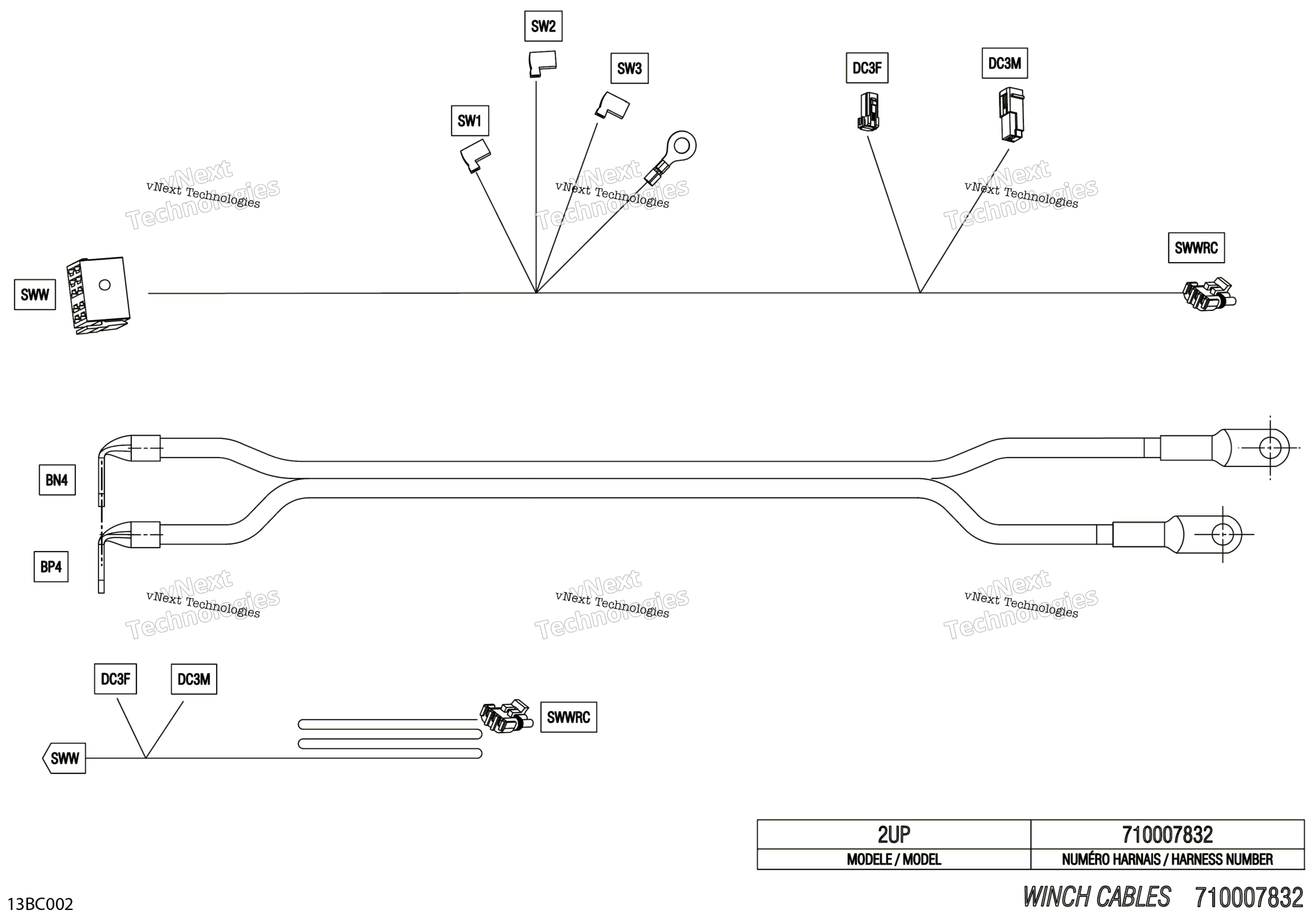 Электрооборудование - Winch Wiring Harness - 710007832