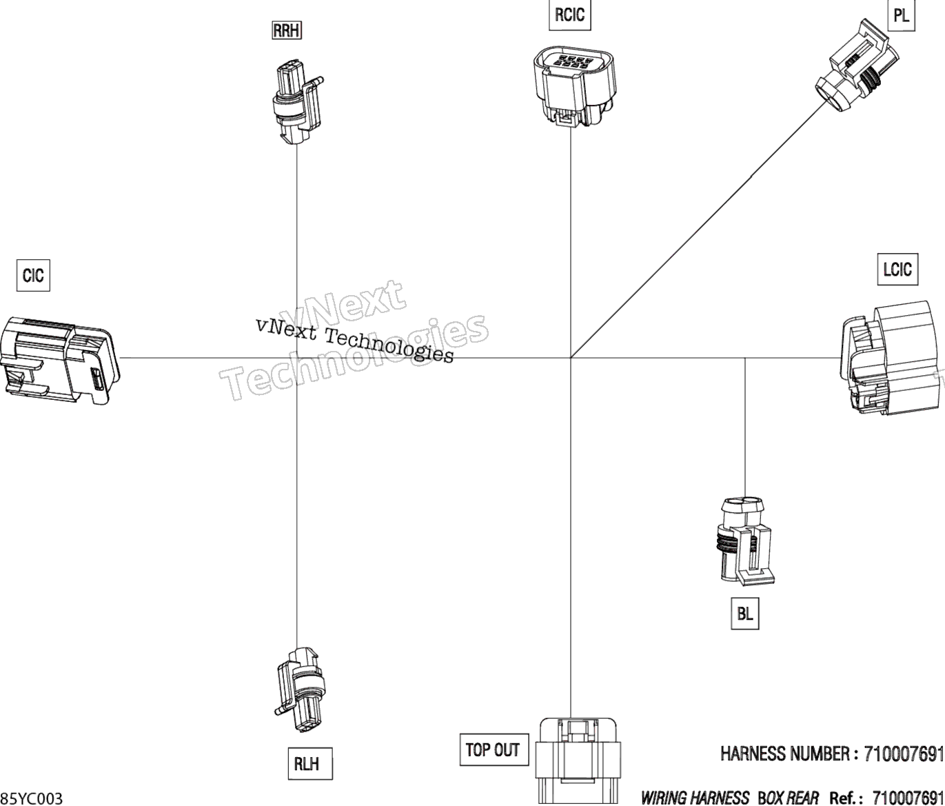 Электрооборудование - Wiring Harness Box Rear - 710007691