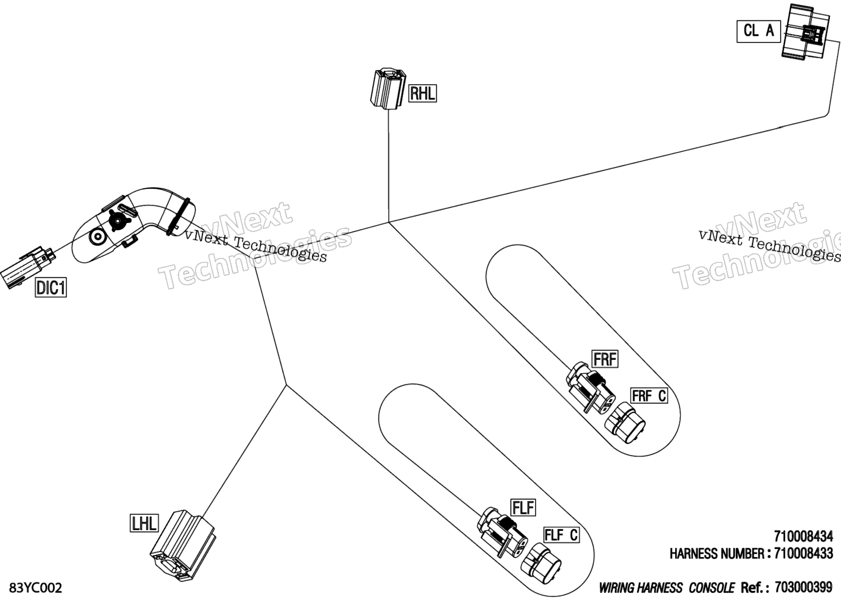 Электрооборудование - Console Wiring Harness - 710008434