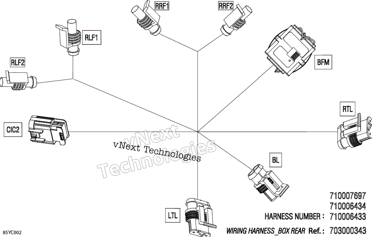 Электрооборудование - Wiring Harness Box Rear - 710006434
