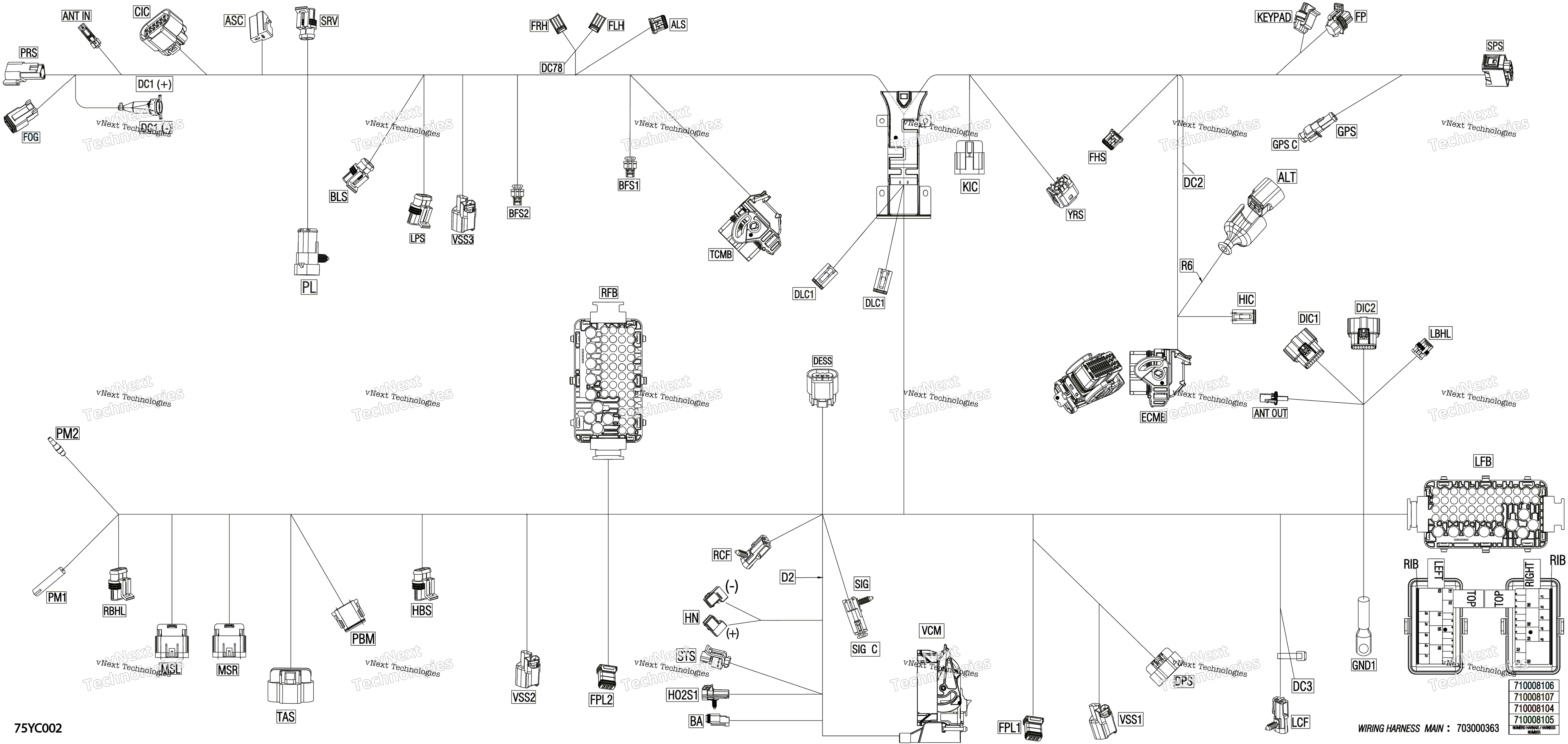 Электрооборудование - Main Harness - 710008105