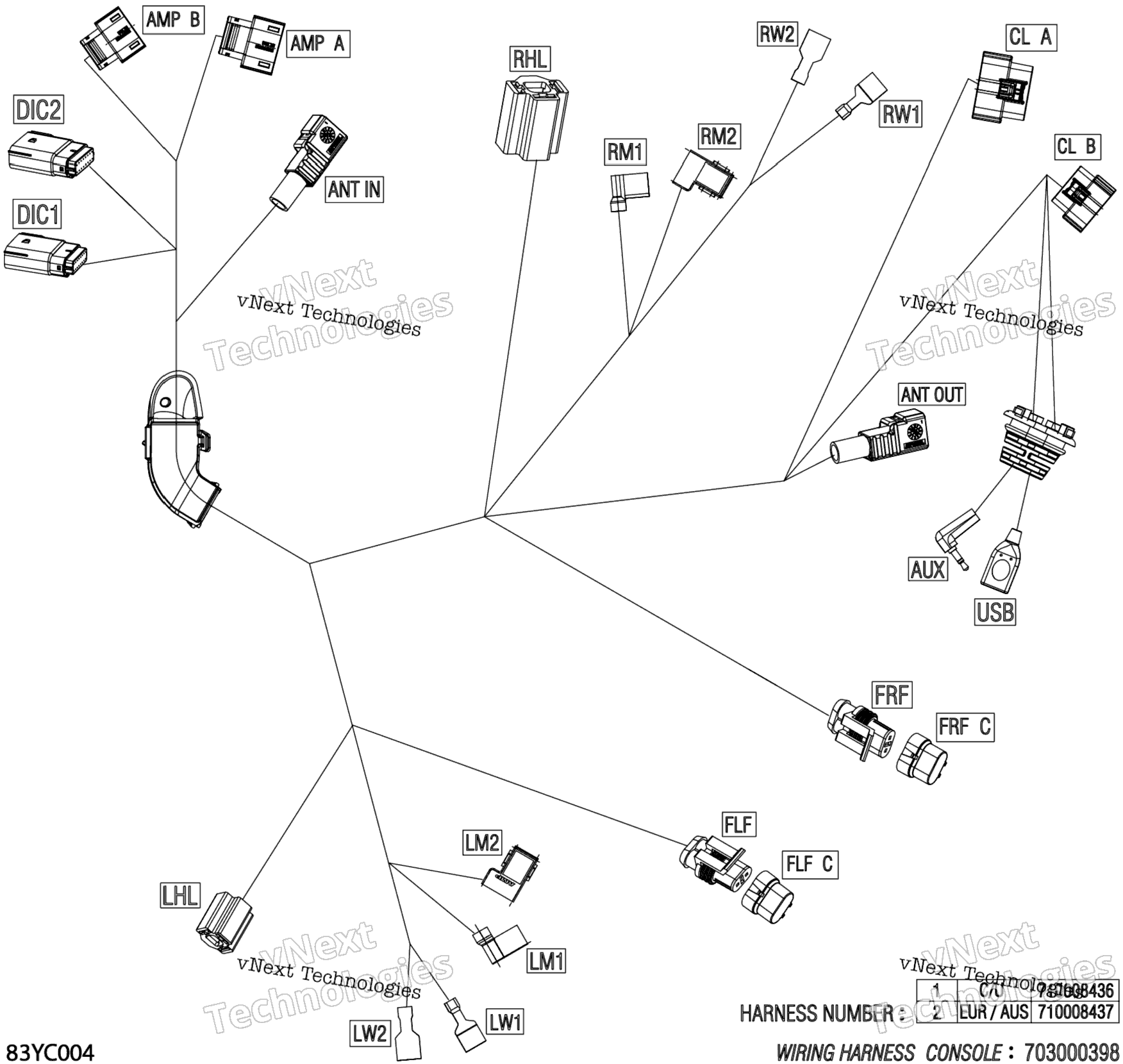 Электрооборудование - Console Wiring Harness - 710008437