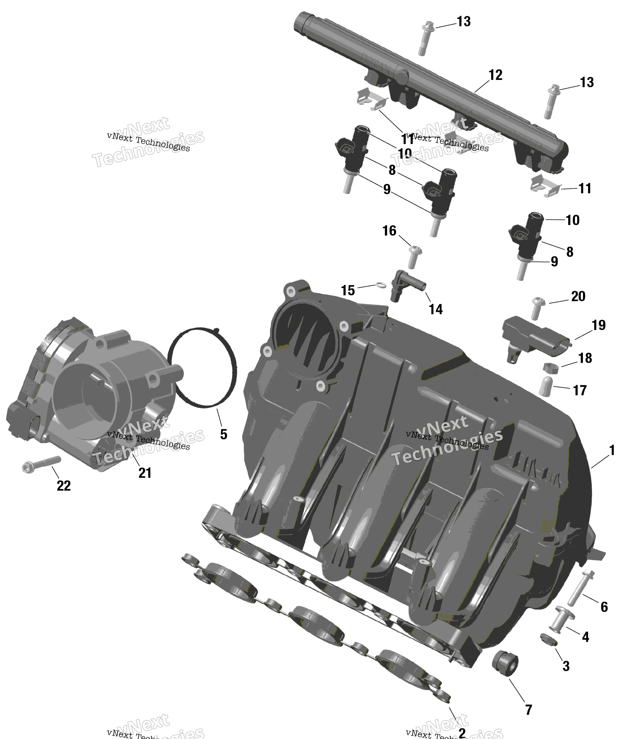 Rotax Воздушный впуск коллектор и Throttle кузов