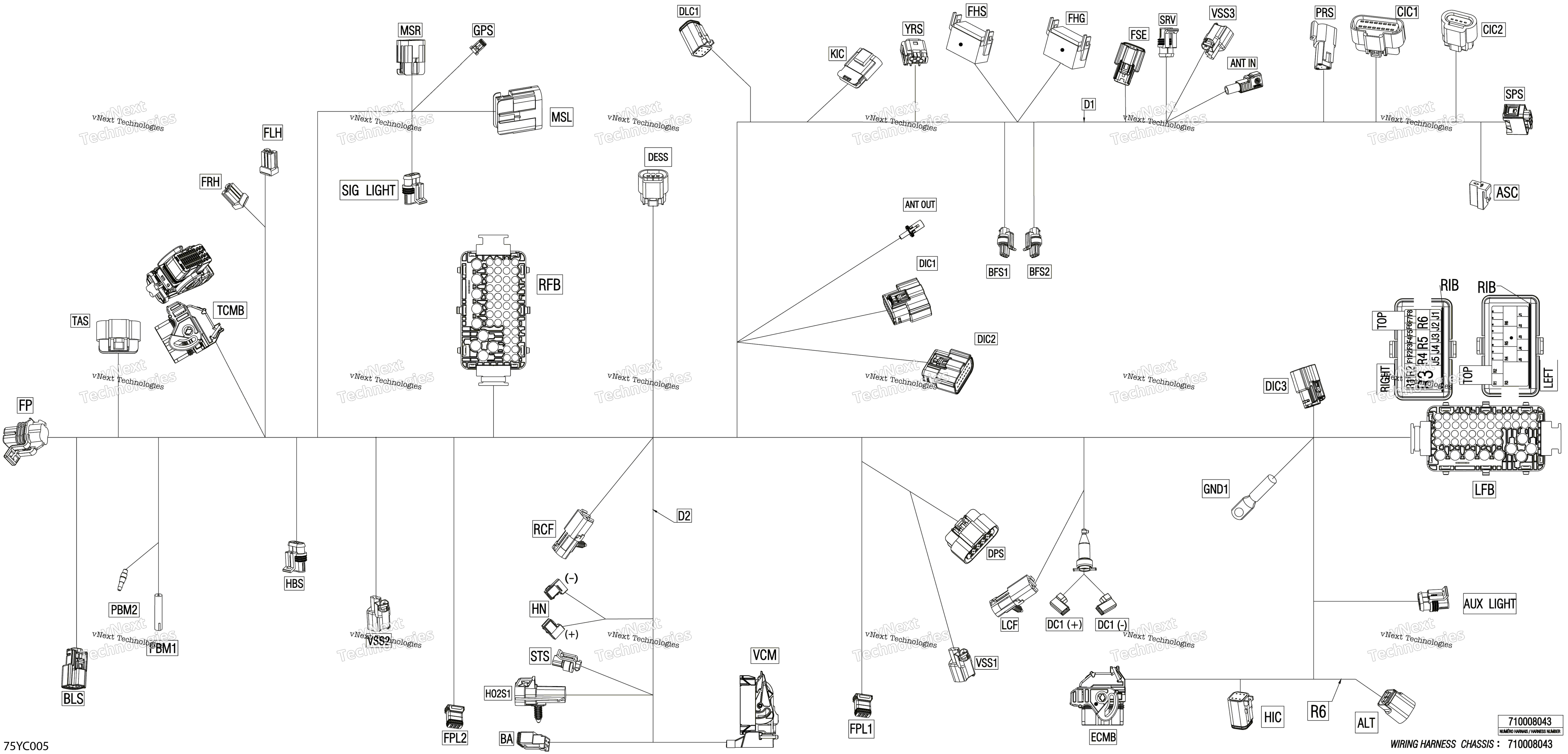 Электрооборудование - Main Harness - 710008043