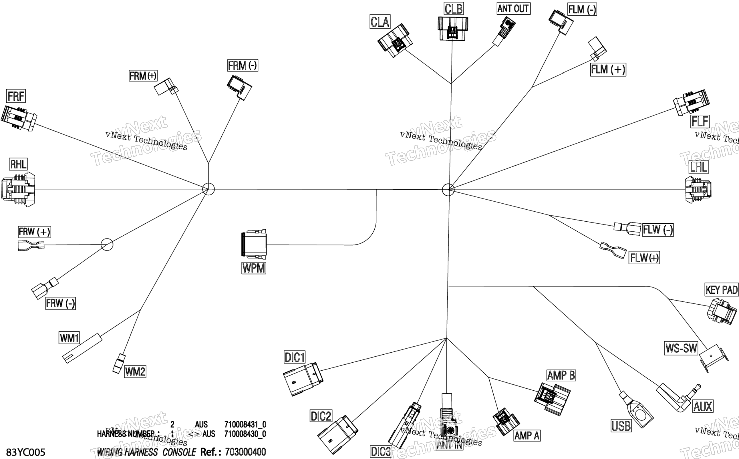 Электрооборудование - Console Wiring Harness - 710008430