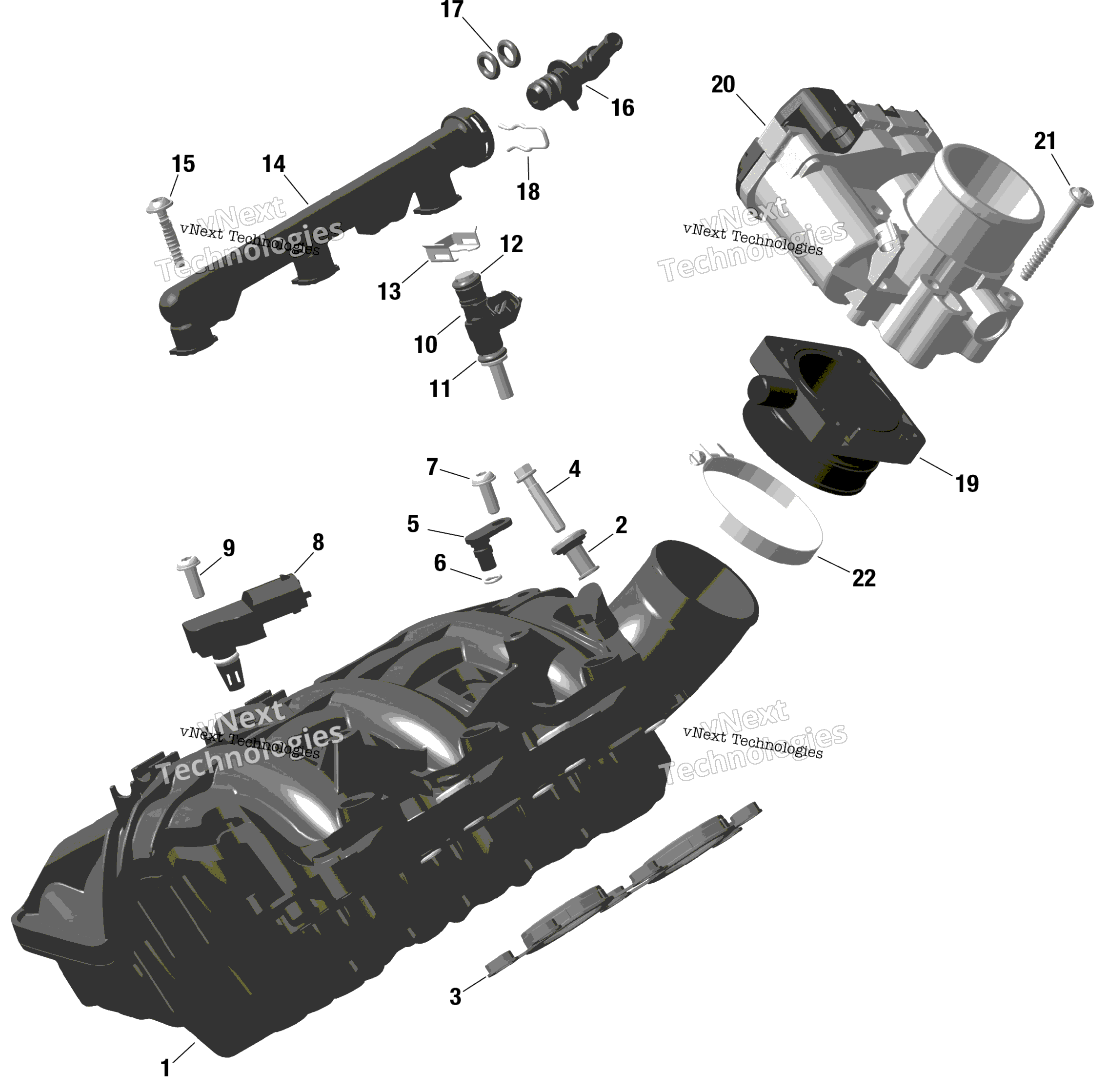 Rotax Воздушный впуск коллектор и Throttle кузов