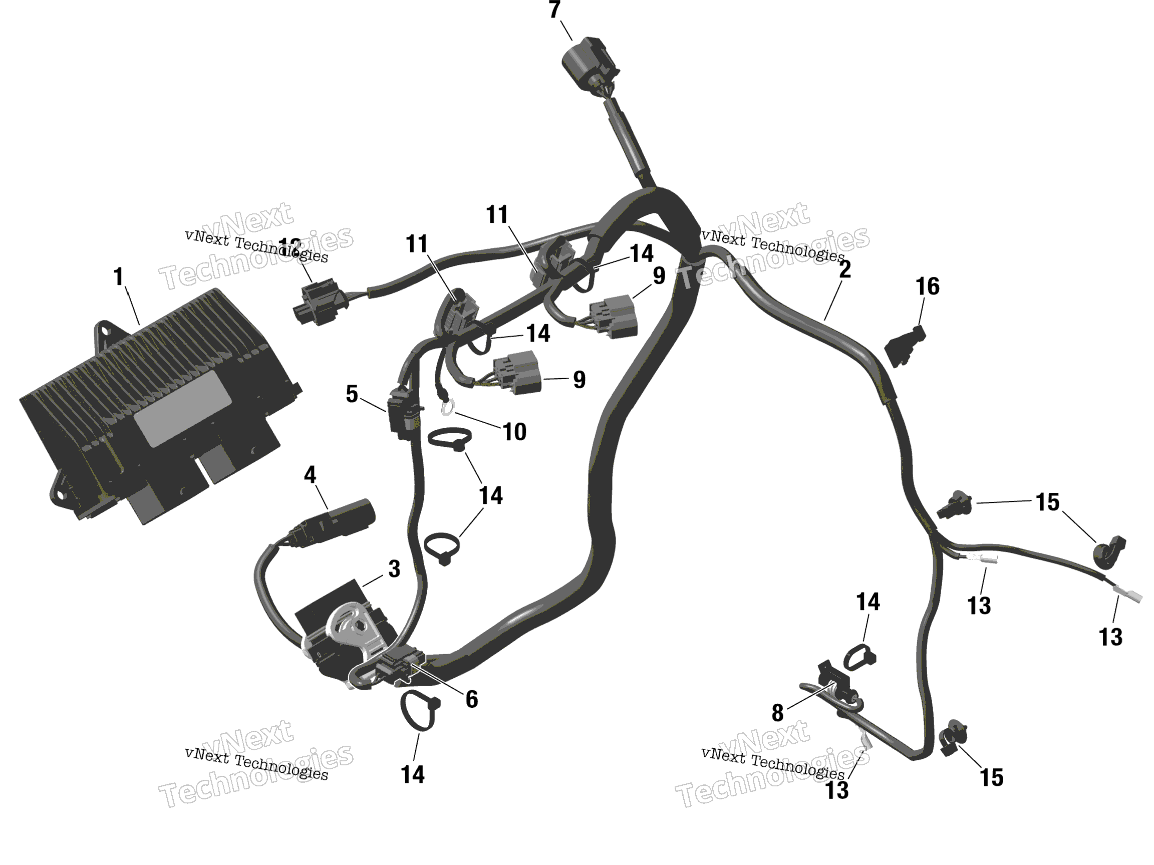 Rotax двигатель жгут и Electronic модуль