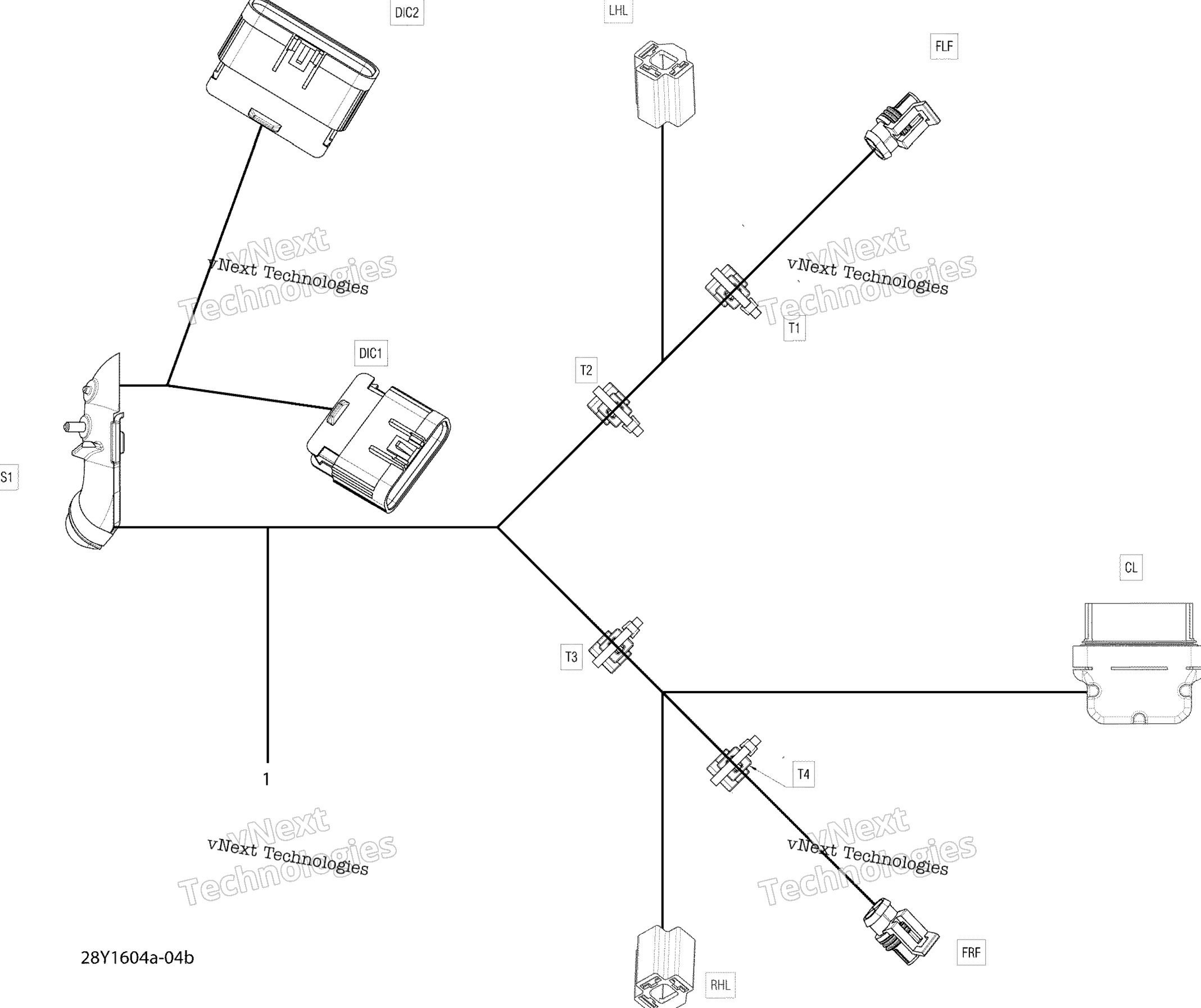 Электрооборудование Harness - Console - Package T- Except North America