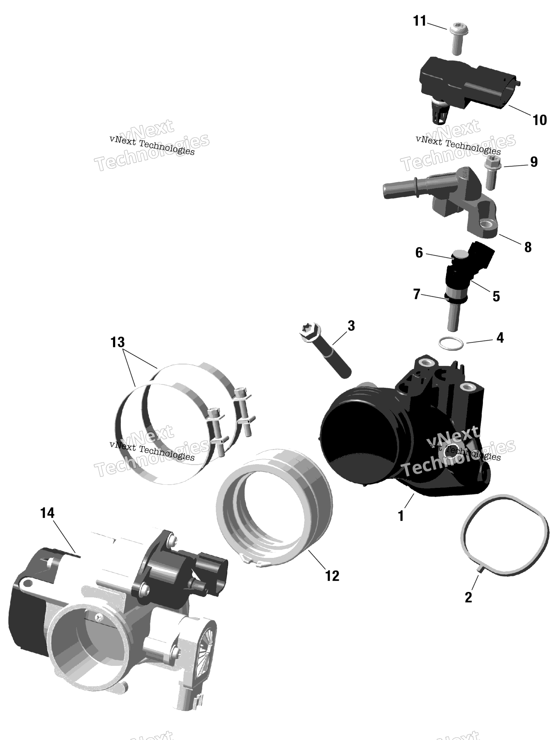 Rotax Воздушный впуск коллектор и Throttle кузов