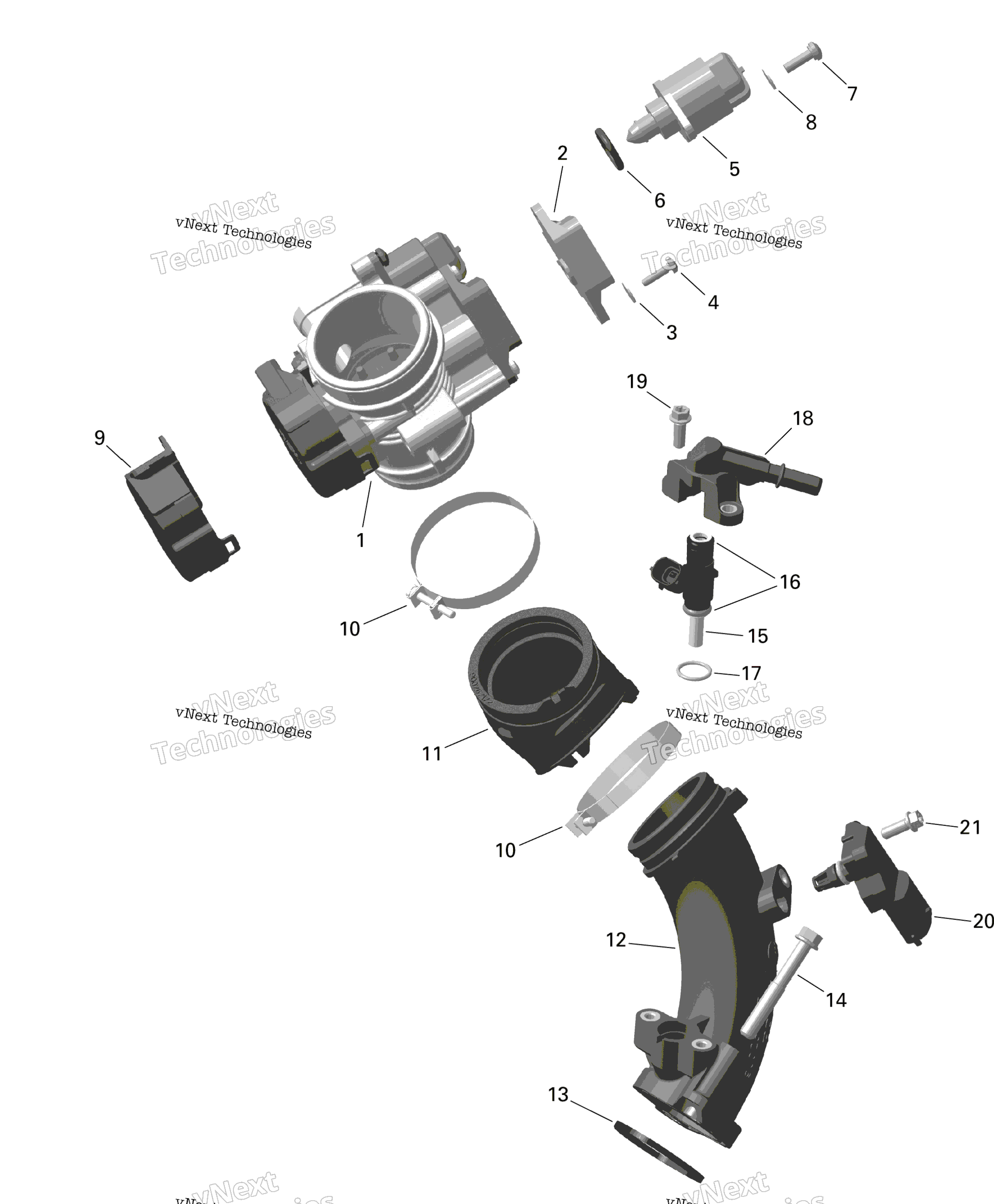 Rotax Воздушный впуск коллектор и Throttle кузов