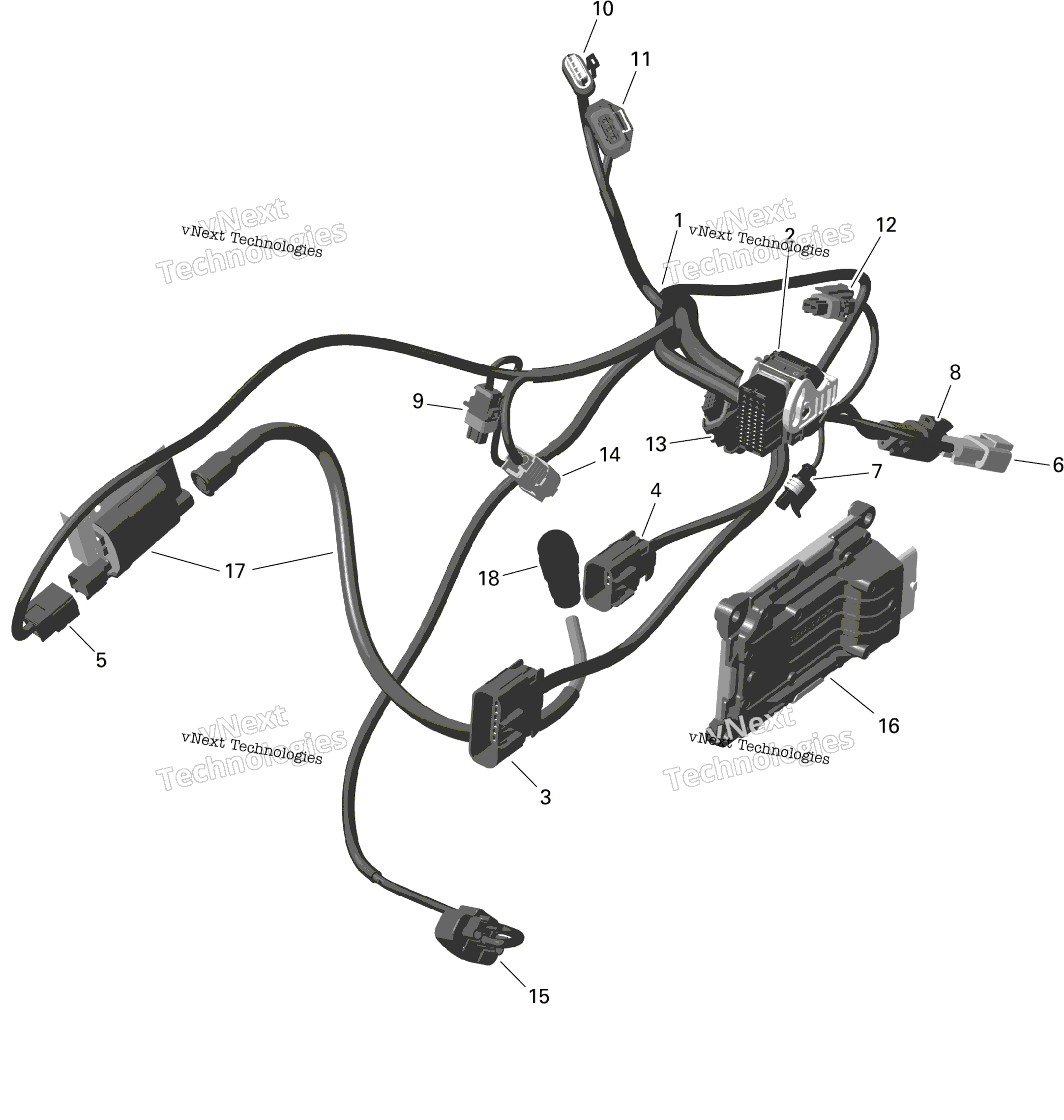 Rotax двигатель жгут и Electronic модуль