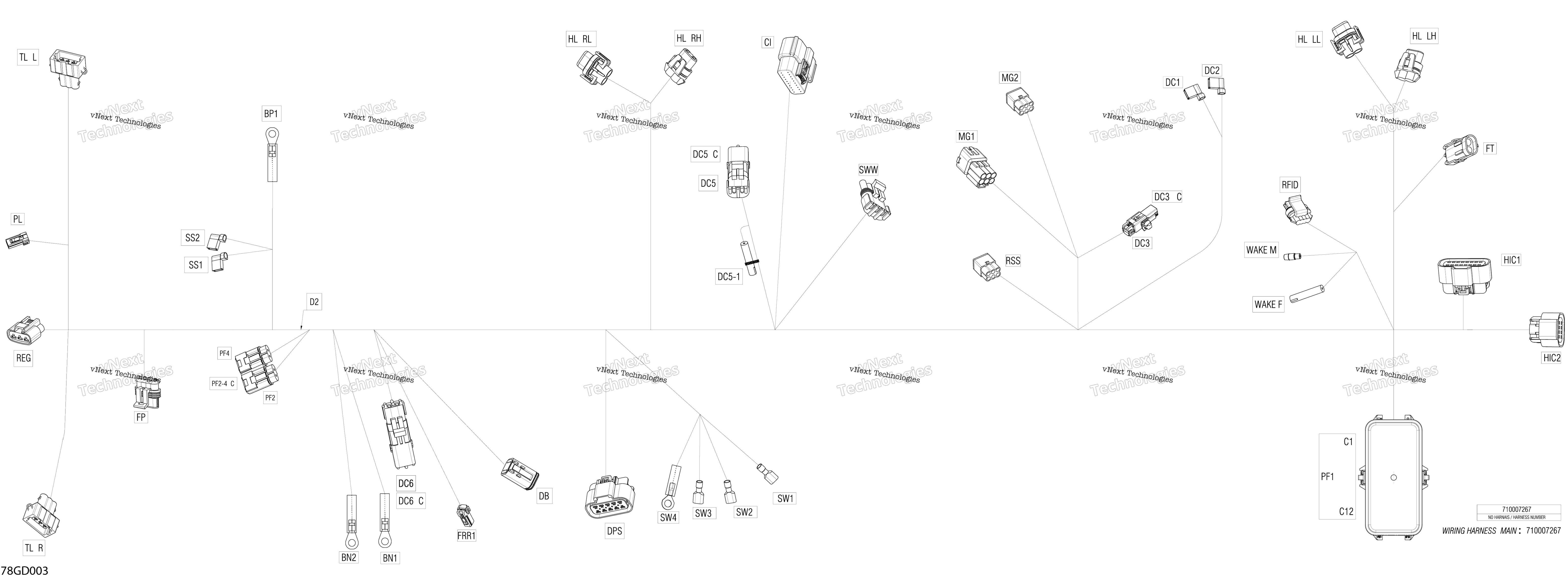 Электрооборудование - Main Harness - 710007267